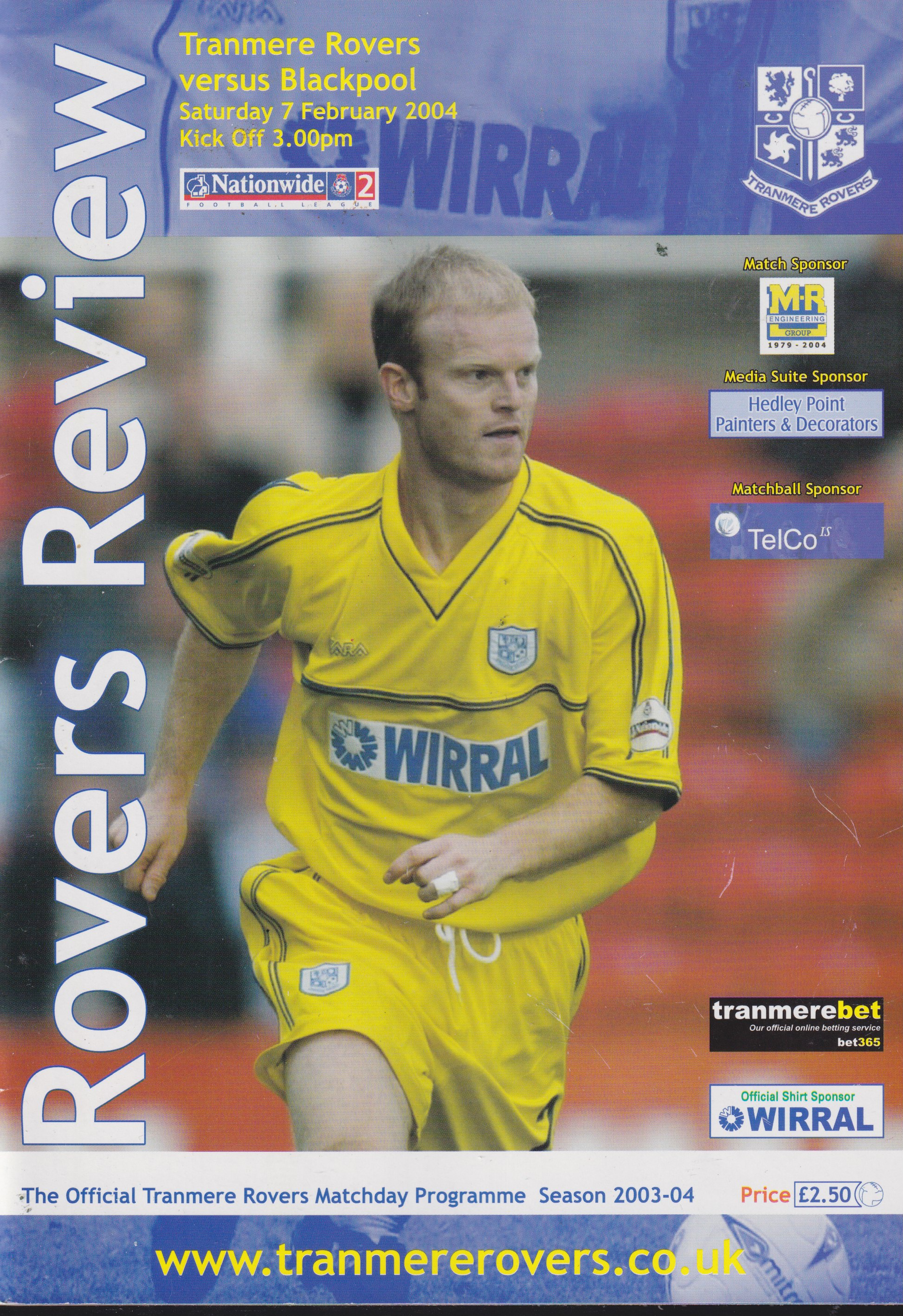 Match Programme for 07/02/2004