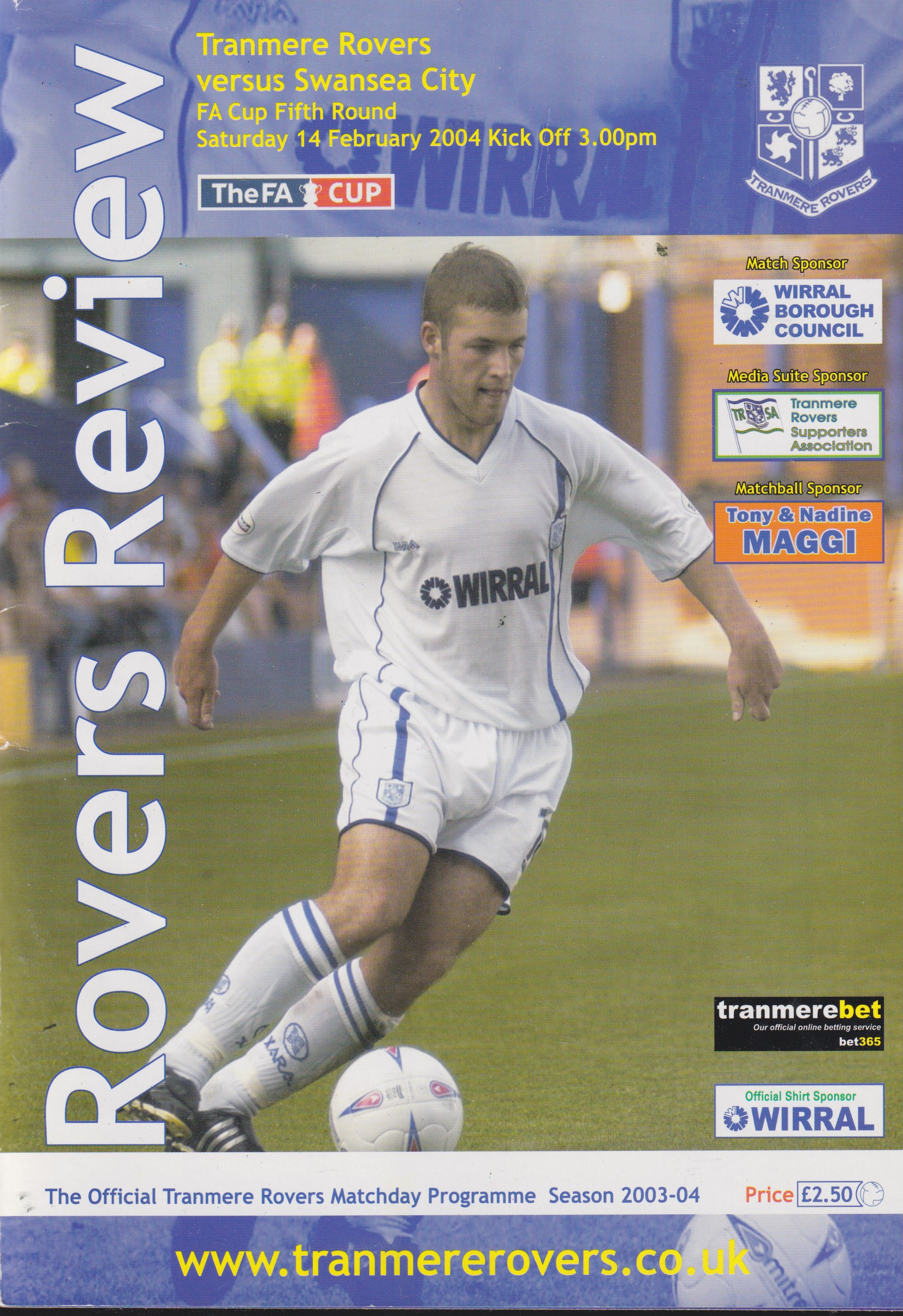 Match Programme for 14/02/2004