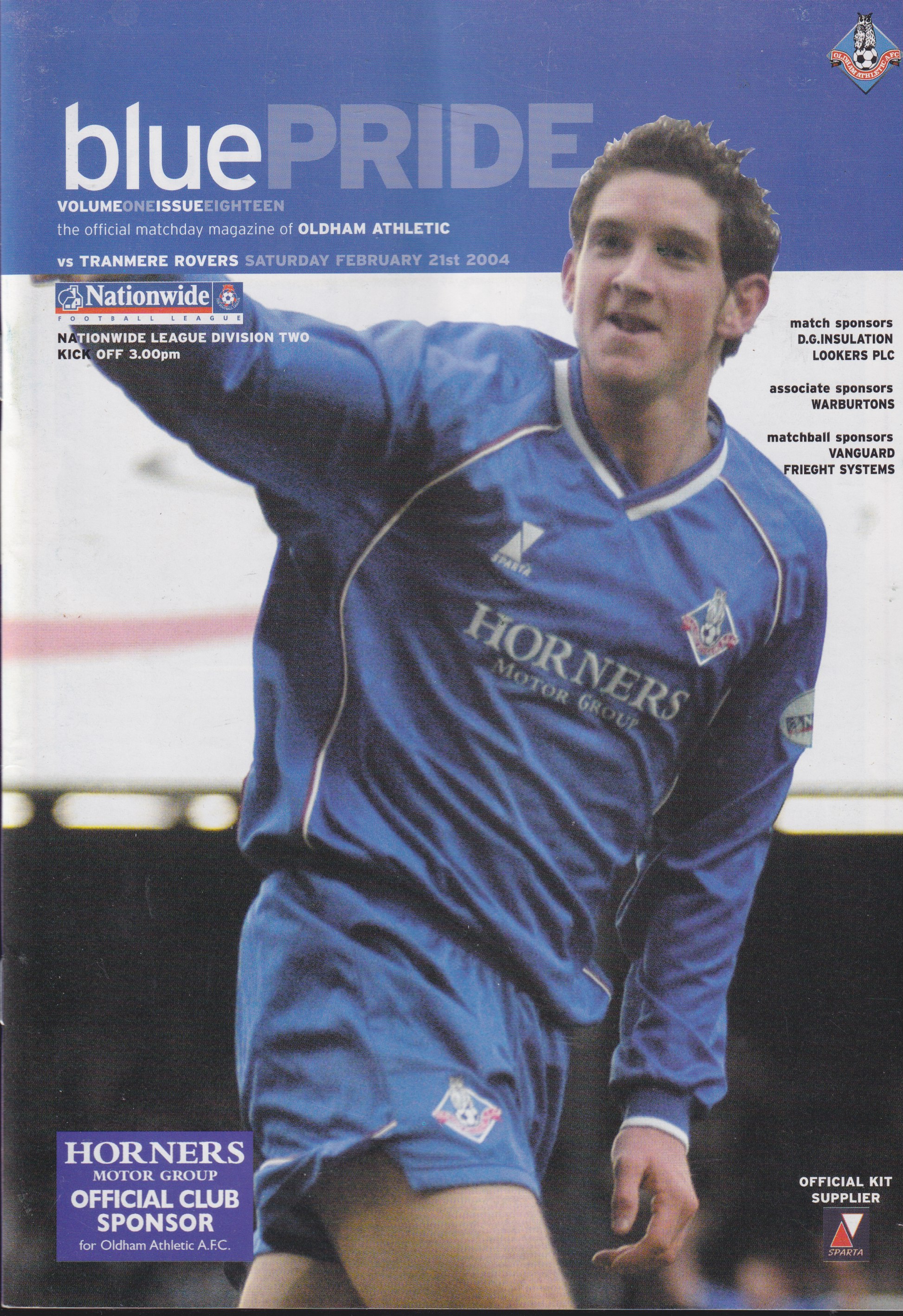 Match Programme for 21/02/2004