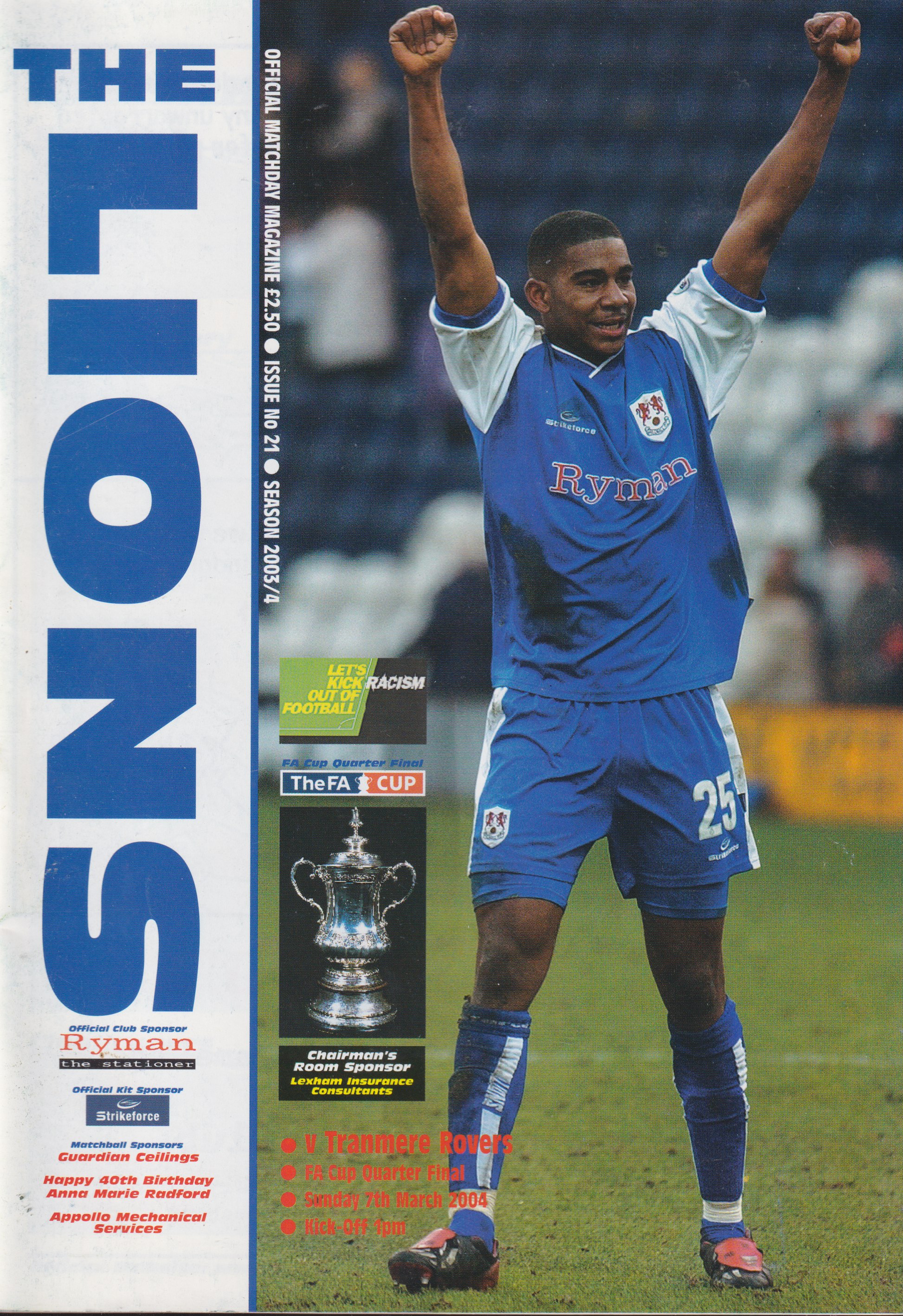 Match Programme for 07/03/2004