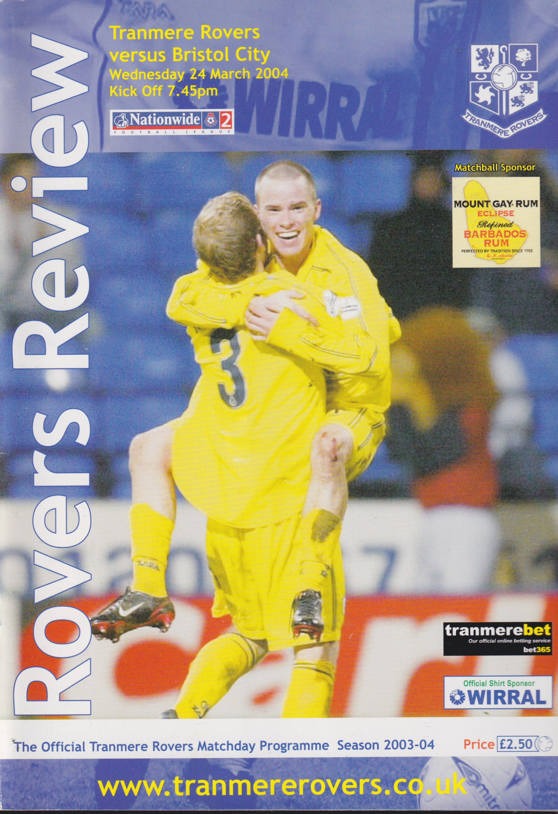 Match Programme for 24/03/2004