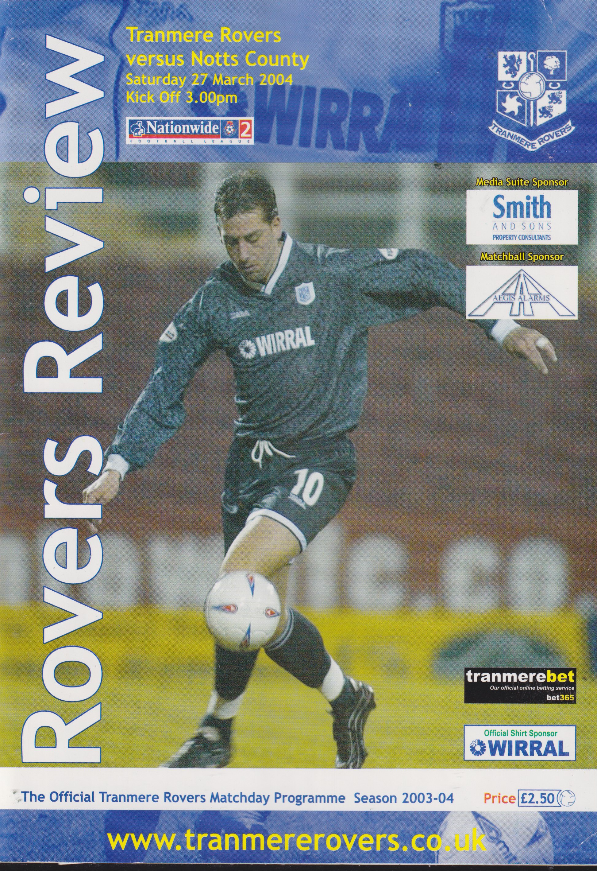 Match Programme for 27/03/2004