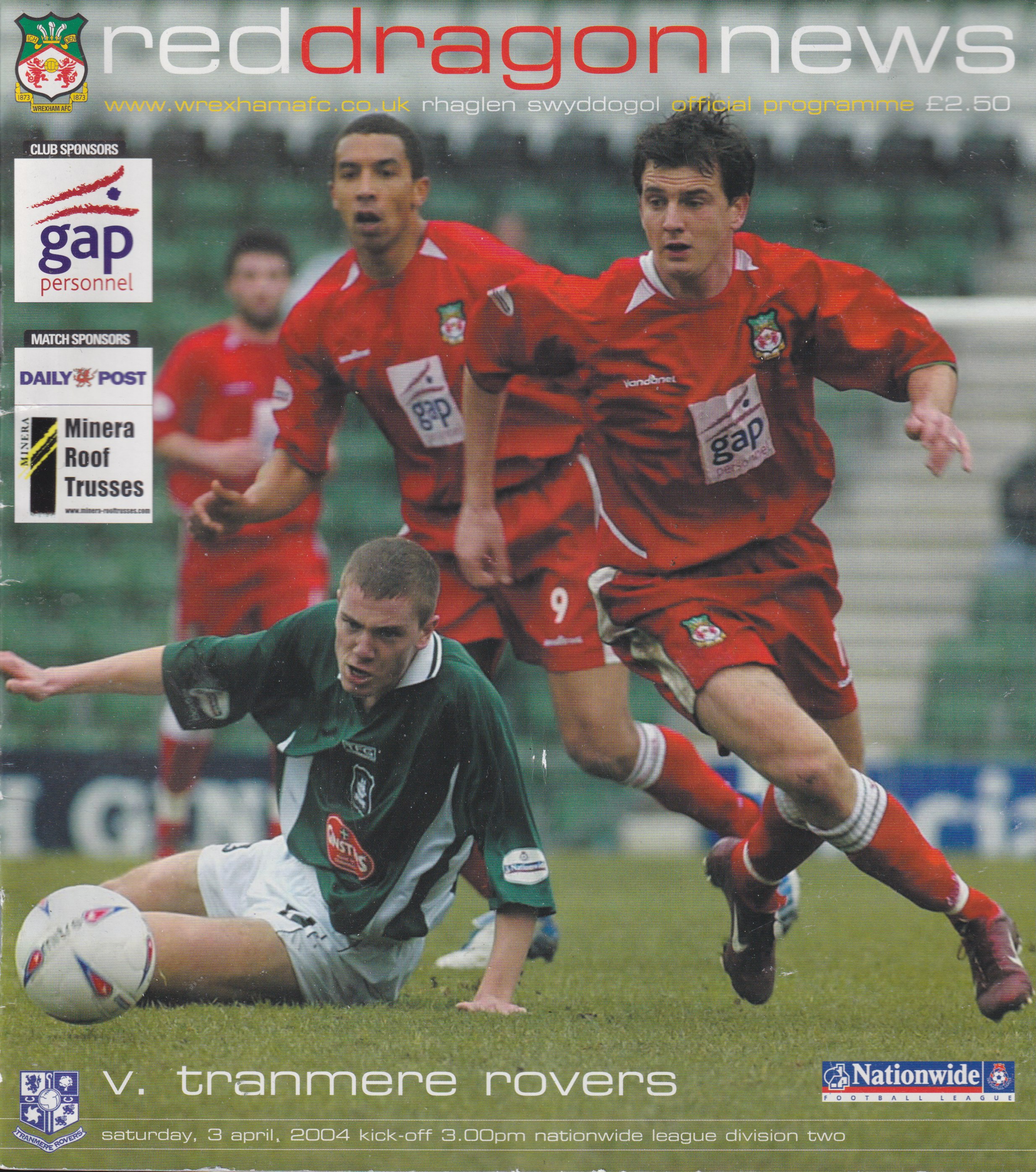 Match Programme for 03/04/2004