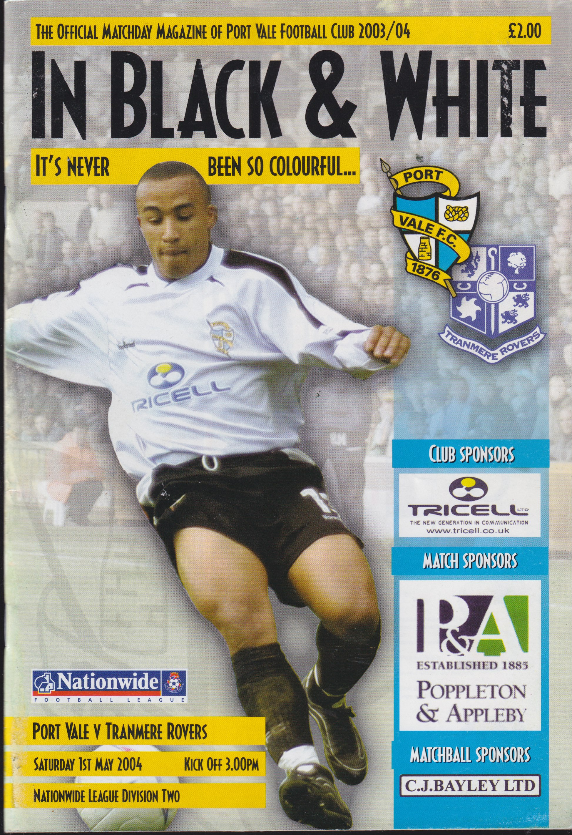 Match Programme for 01/05/2004