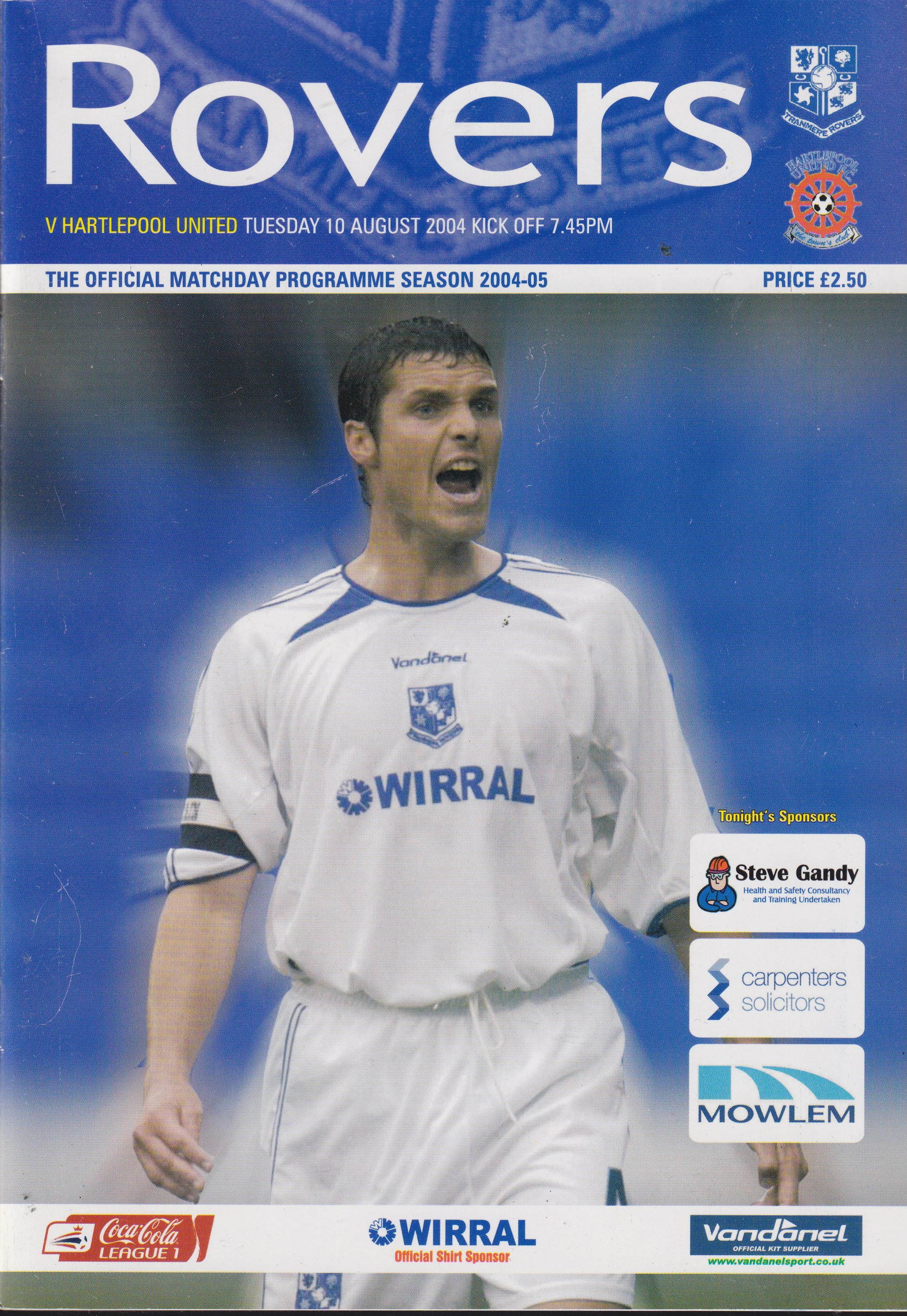 Match Programme for 10/08/2004