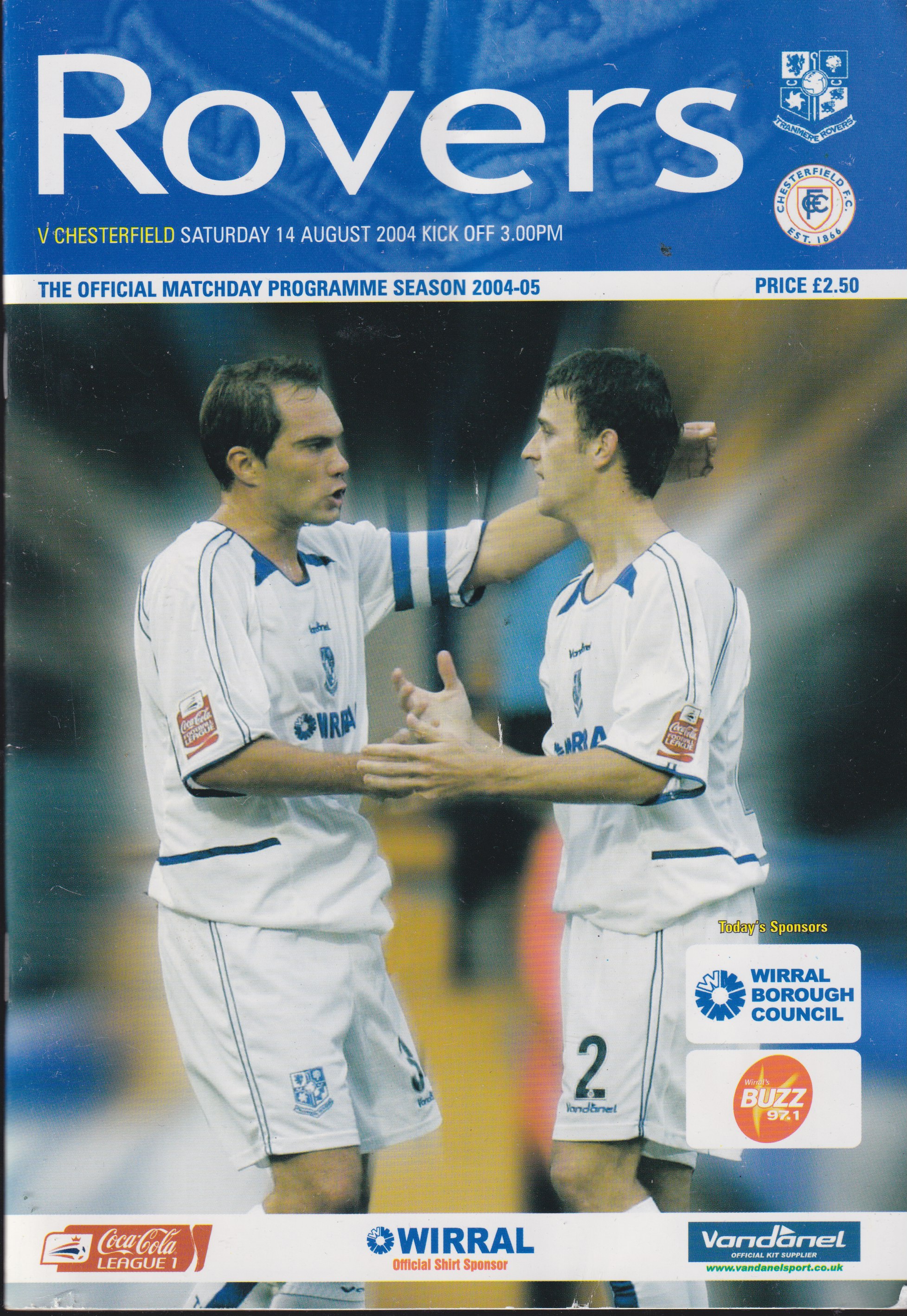 Match Programme for 14/08/2004