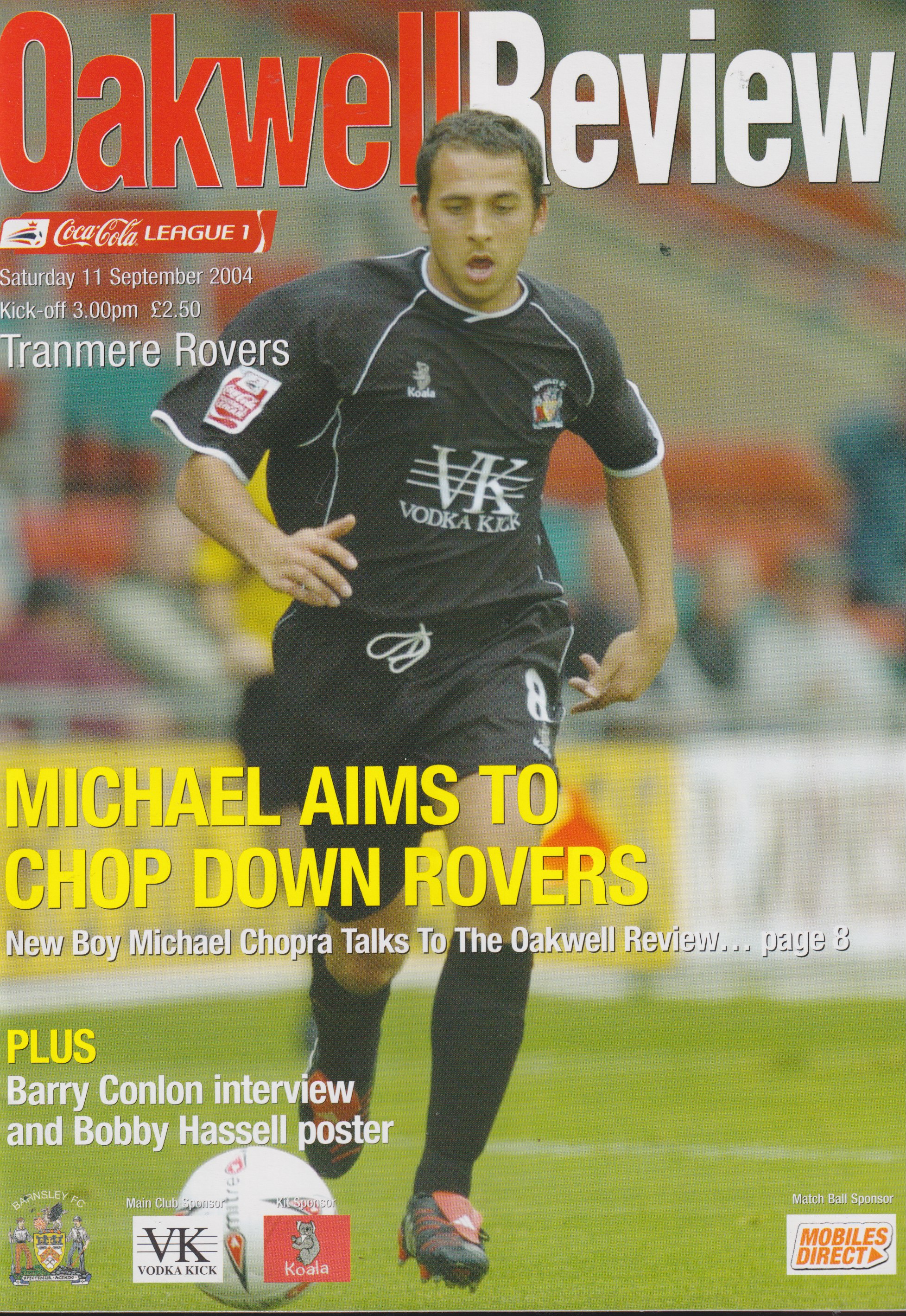 Match Programme for 11/09/2004