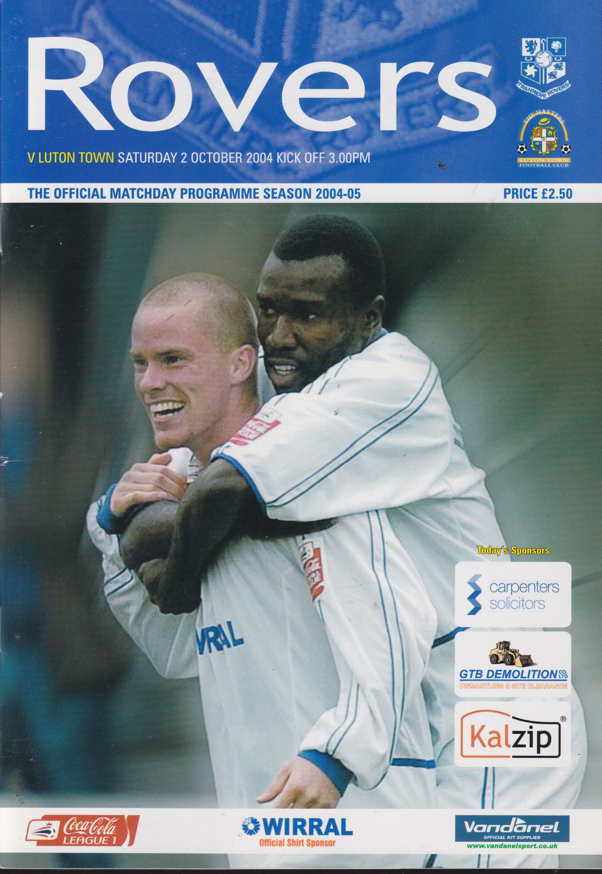 Match Programme for 02/10/2004