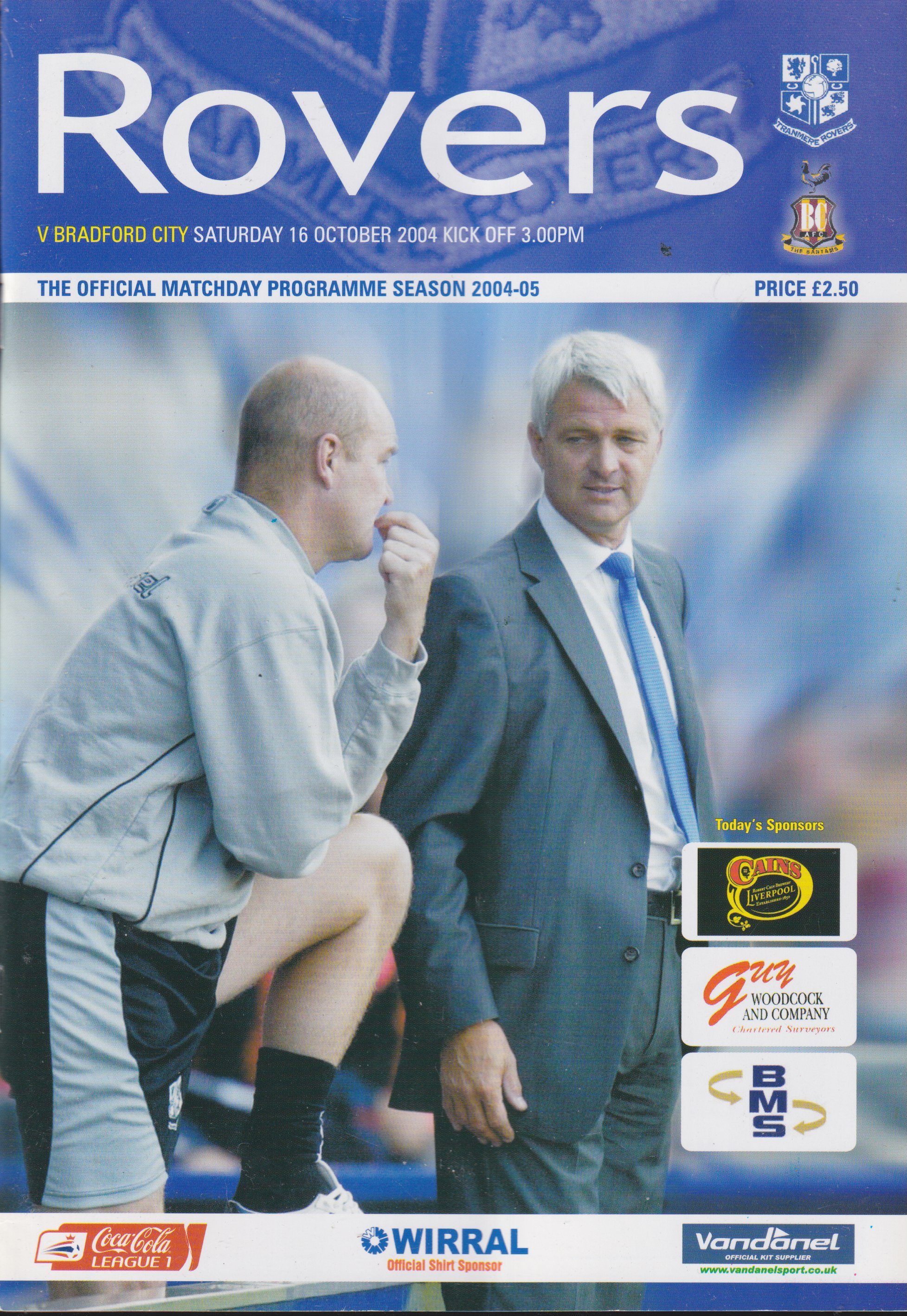 Match Programme for 16/10/2004