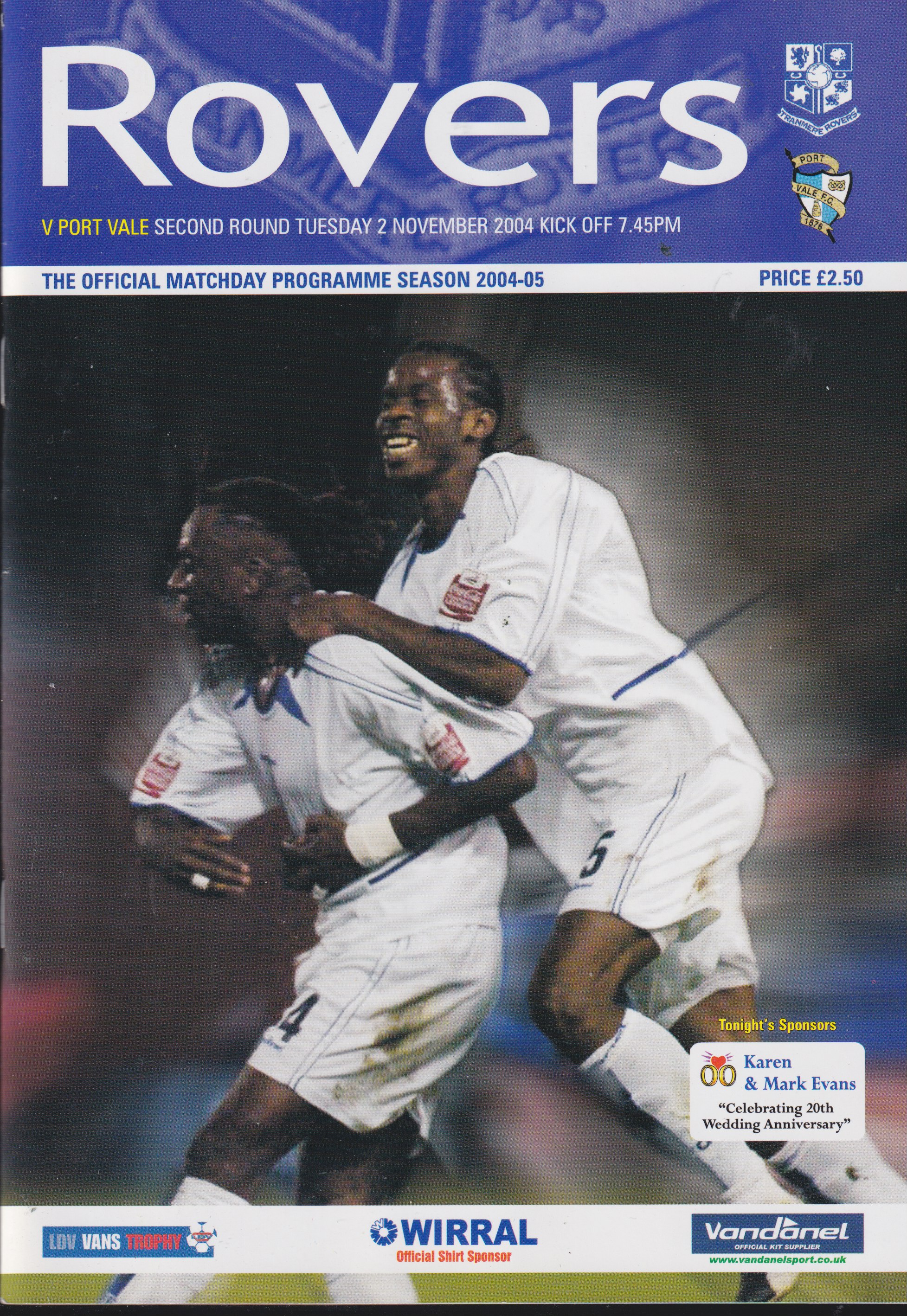 Match Programme for 02/11/2004