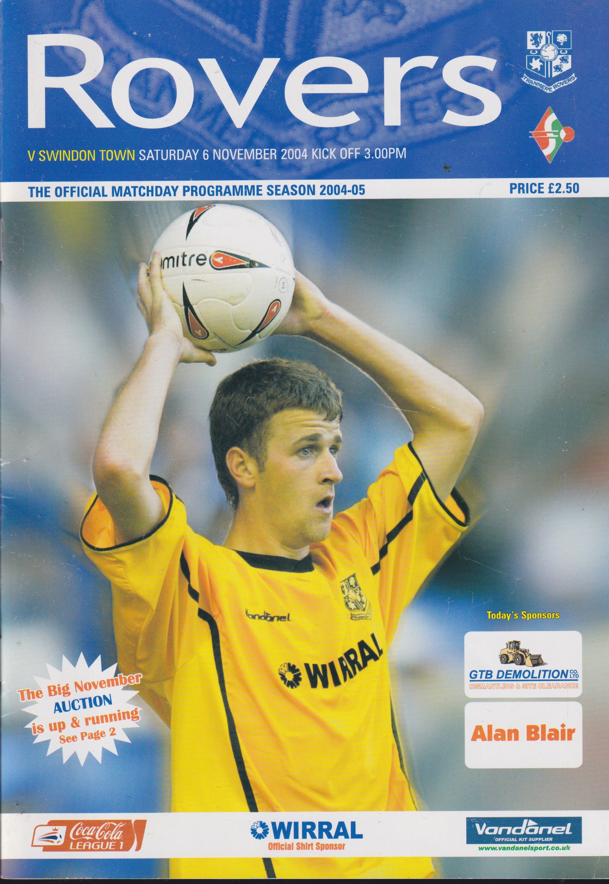 Match Programme for 06/11/2004