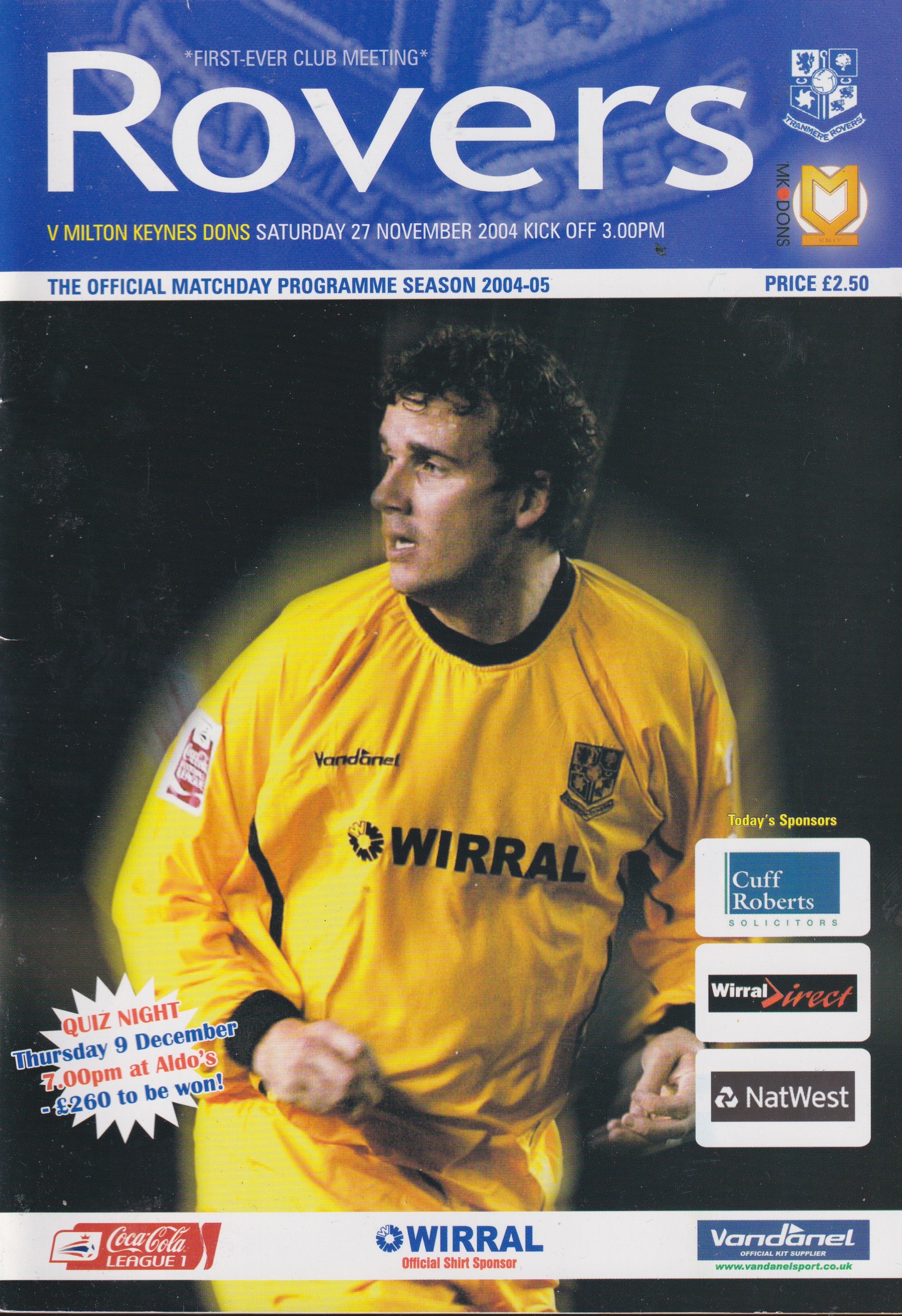 Match Programme for 27/11/2004
