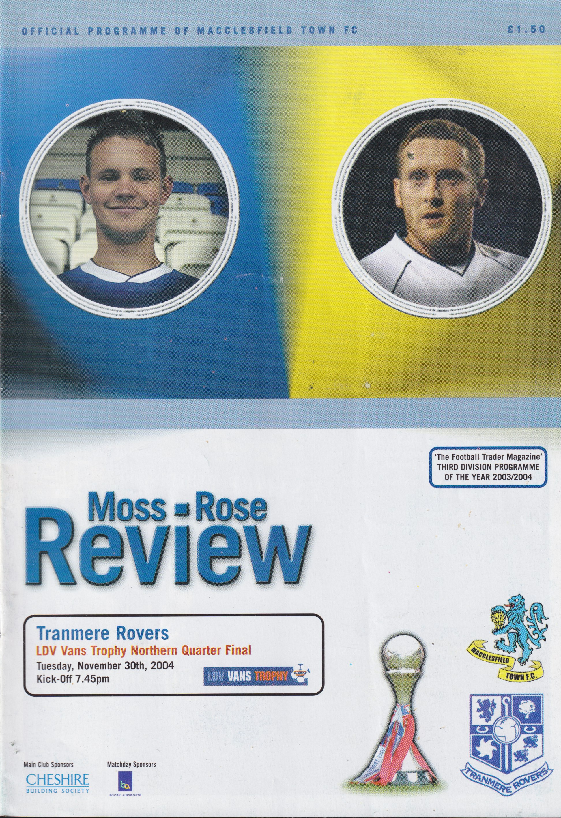 Match Programme for 30/11/2004