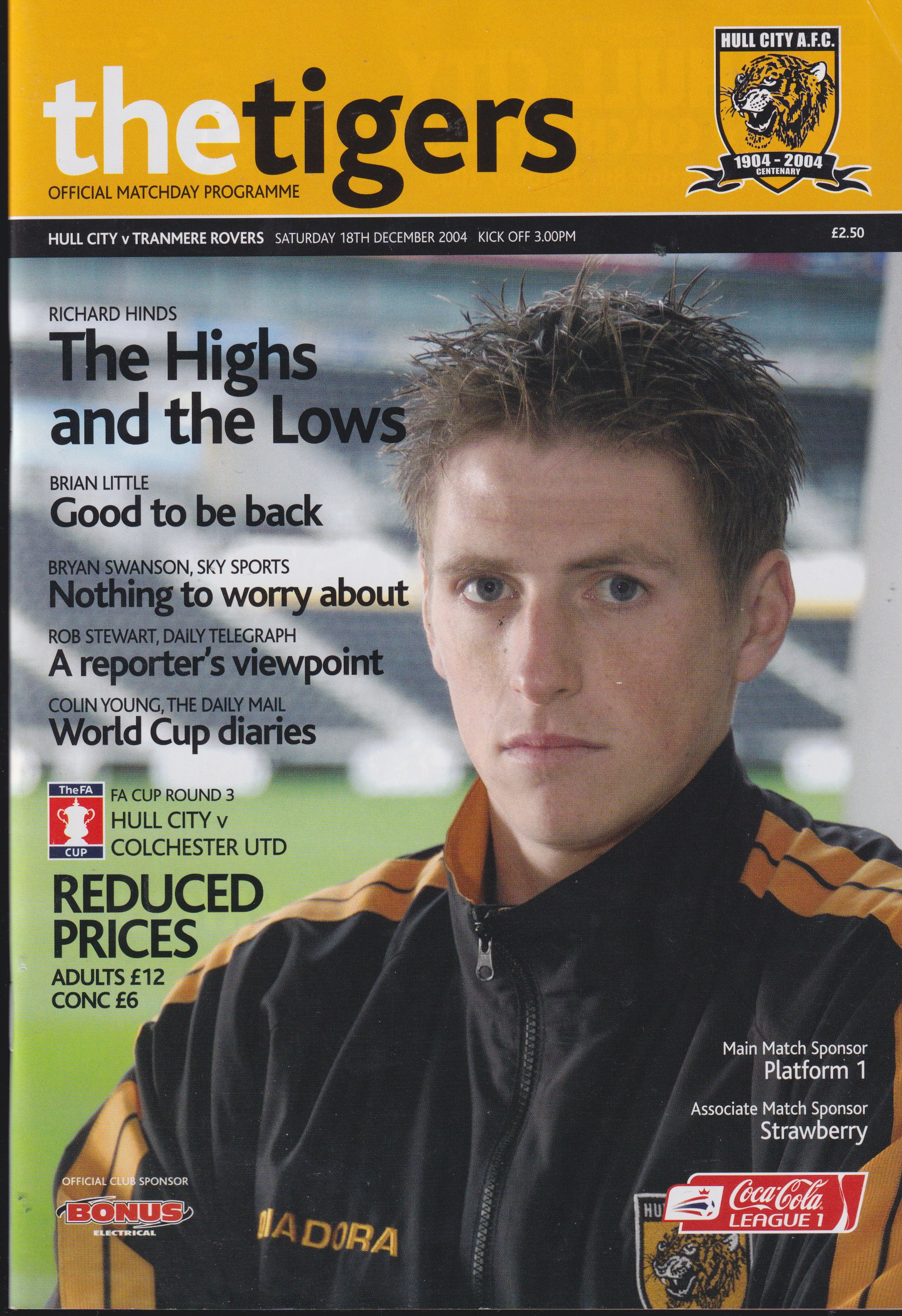 Match Programme for 18/12/2004