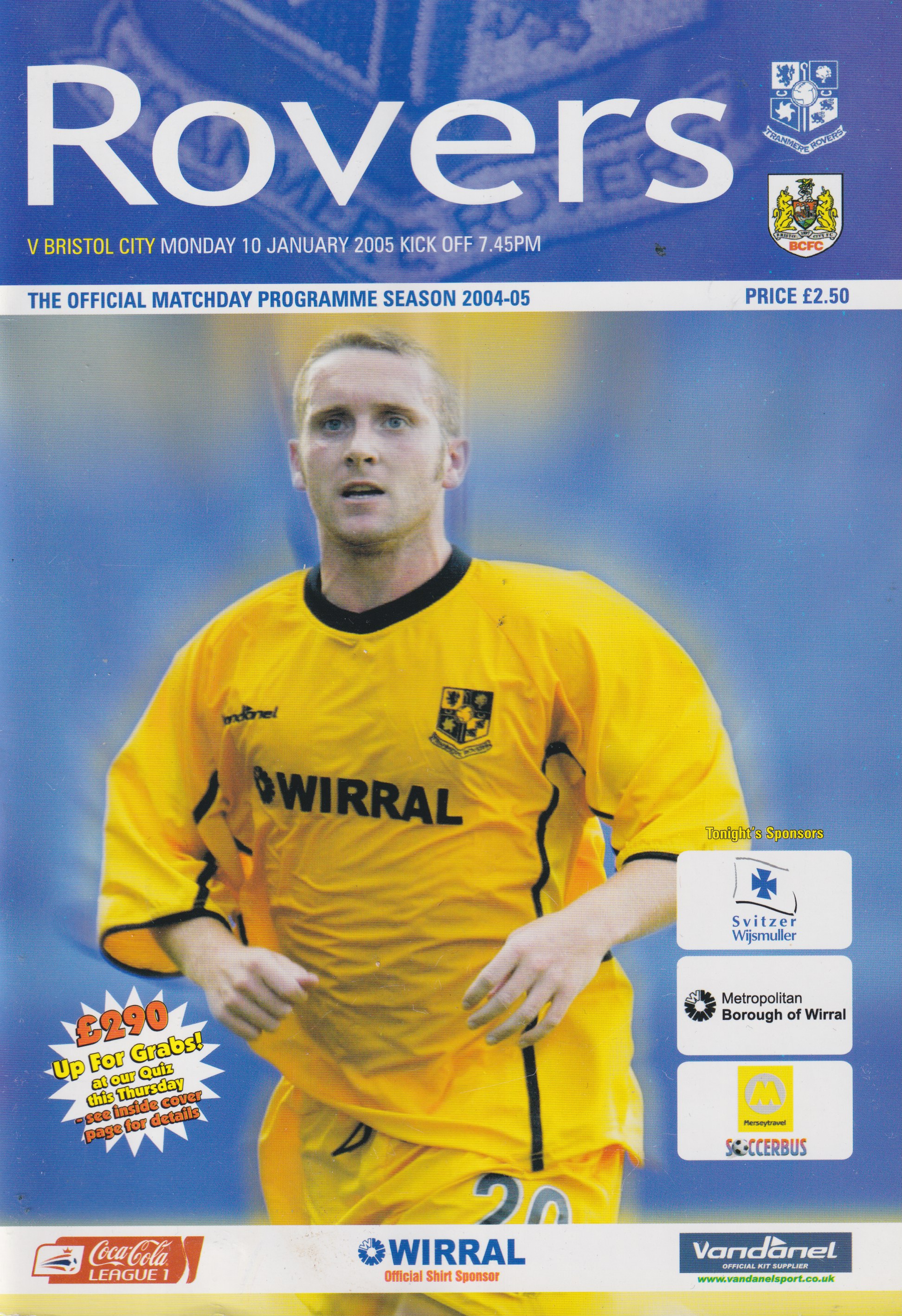 Match Programme for 10/01/2005