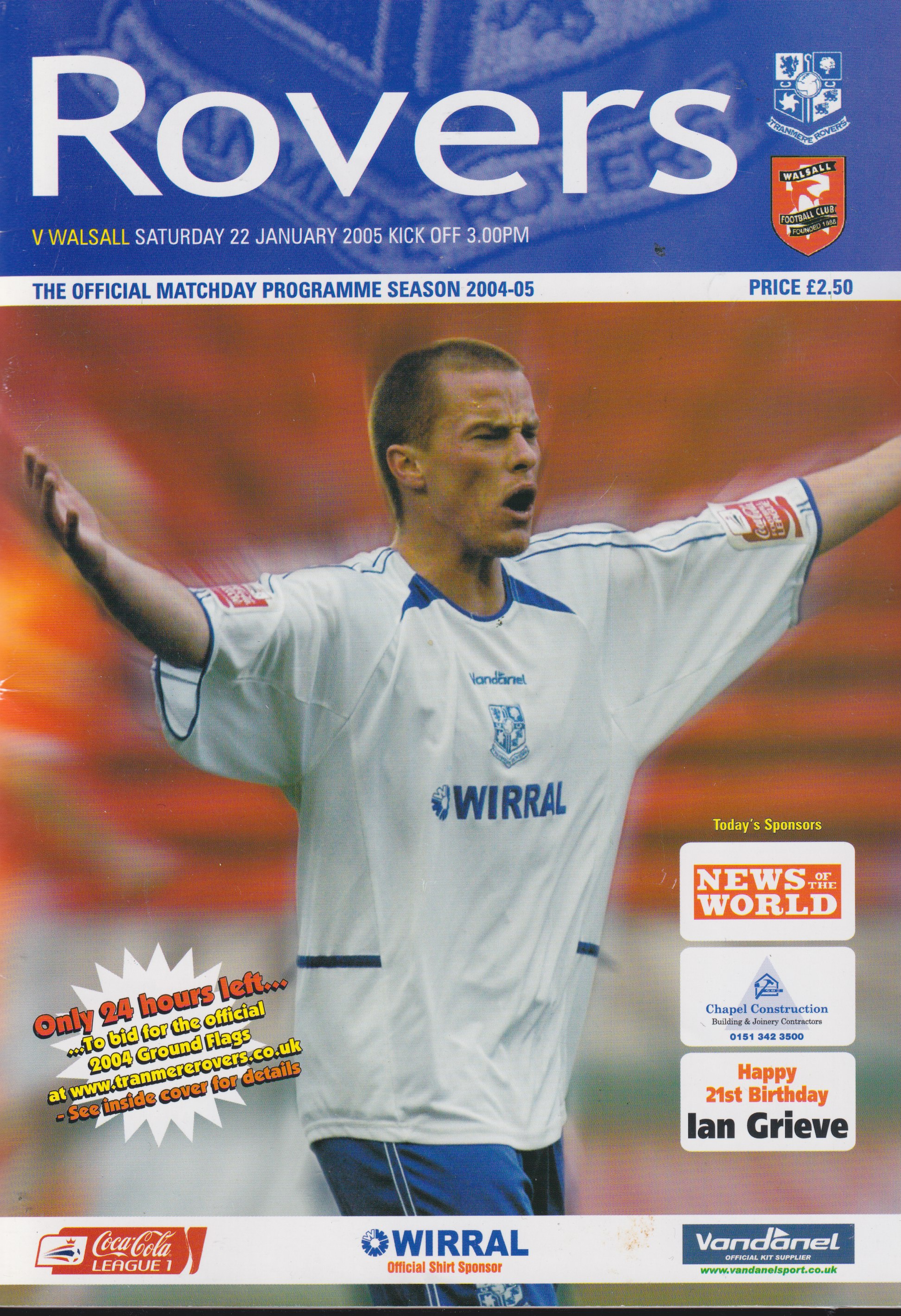 Match Programme for 22/01/2005