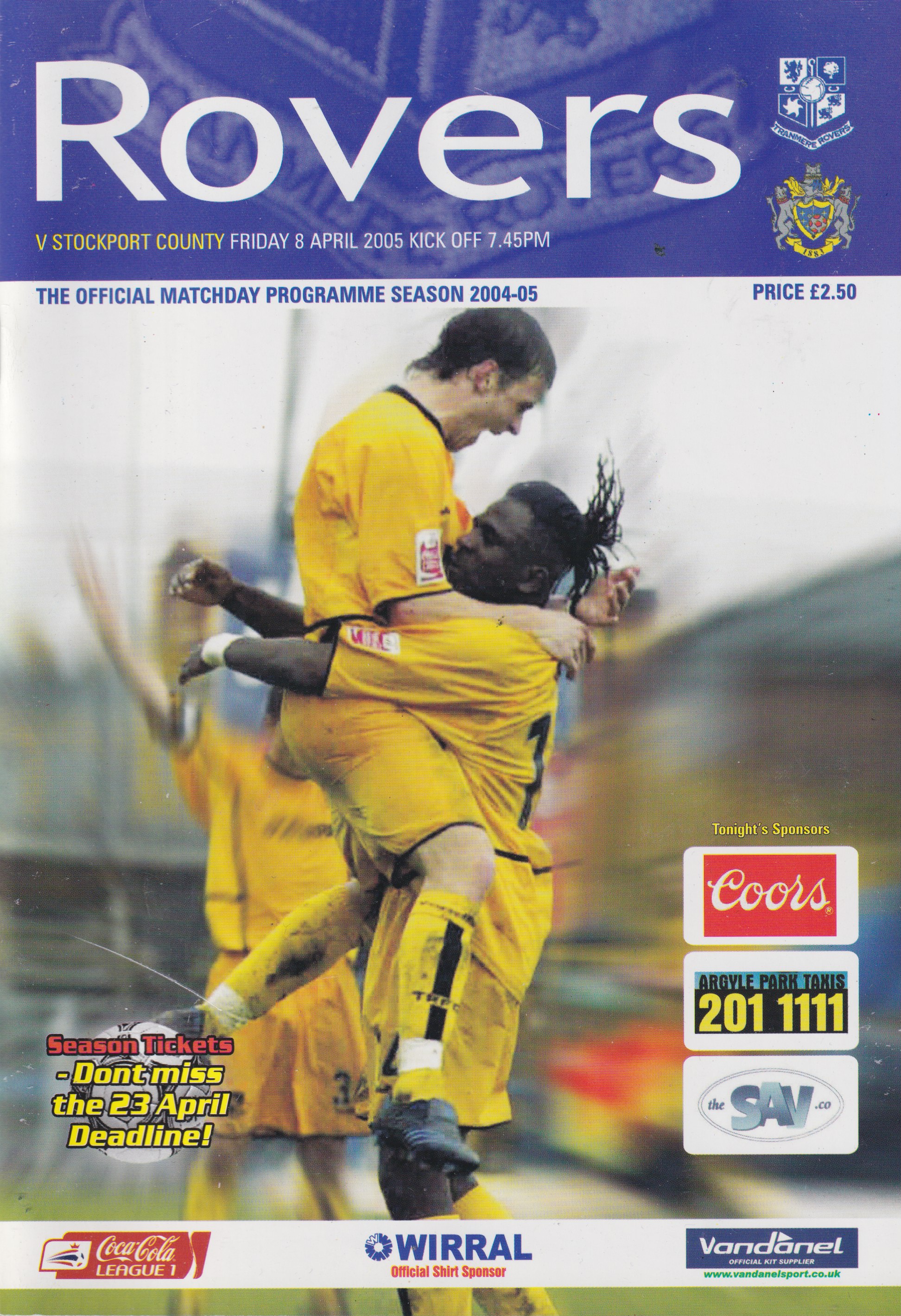 Match Programme for 08/04/2005