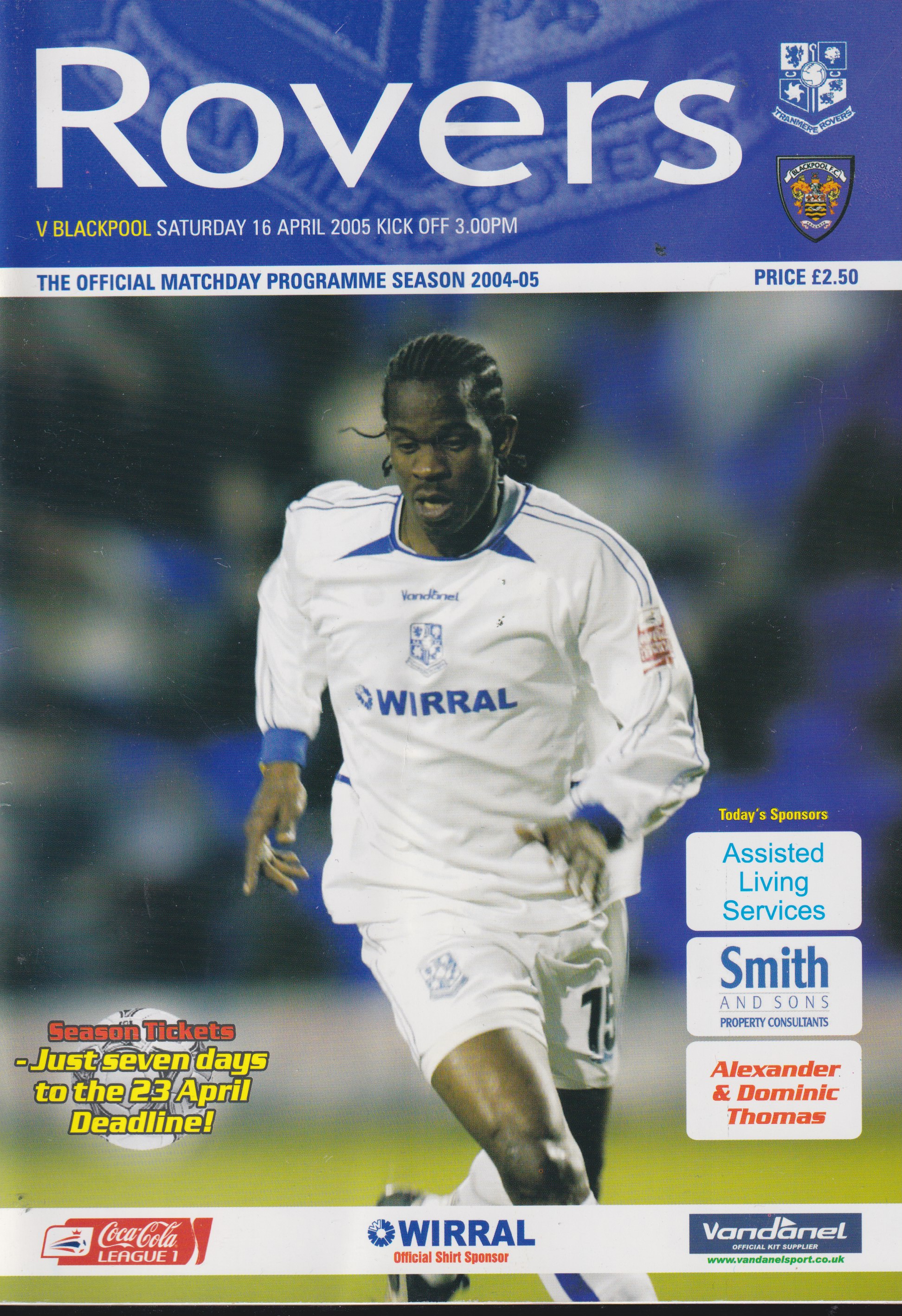 Match Programme for 16/04/2005