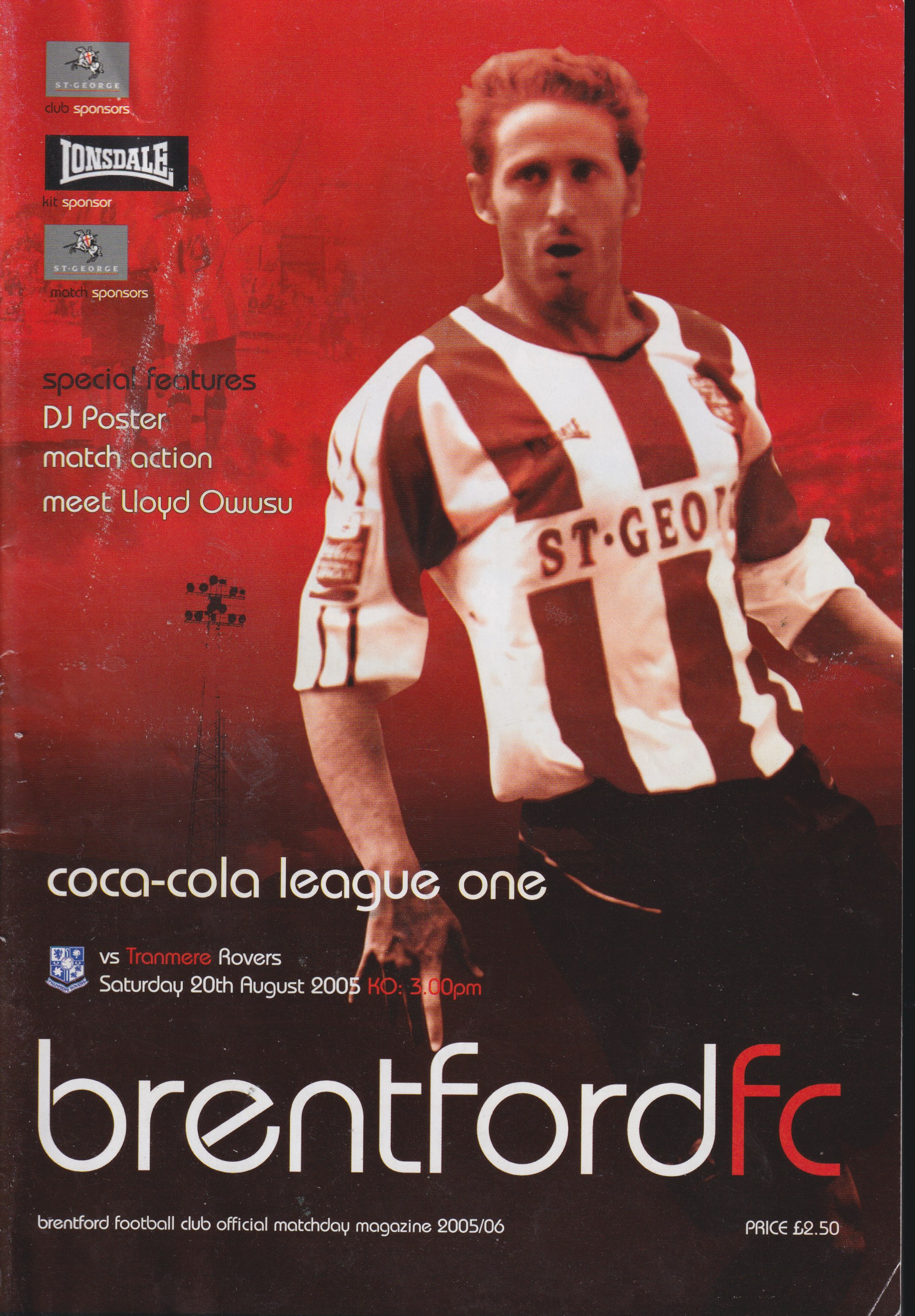 Match Programme for 20/08/2005