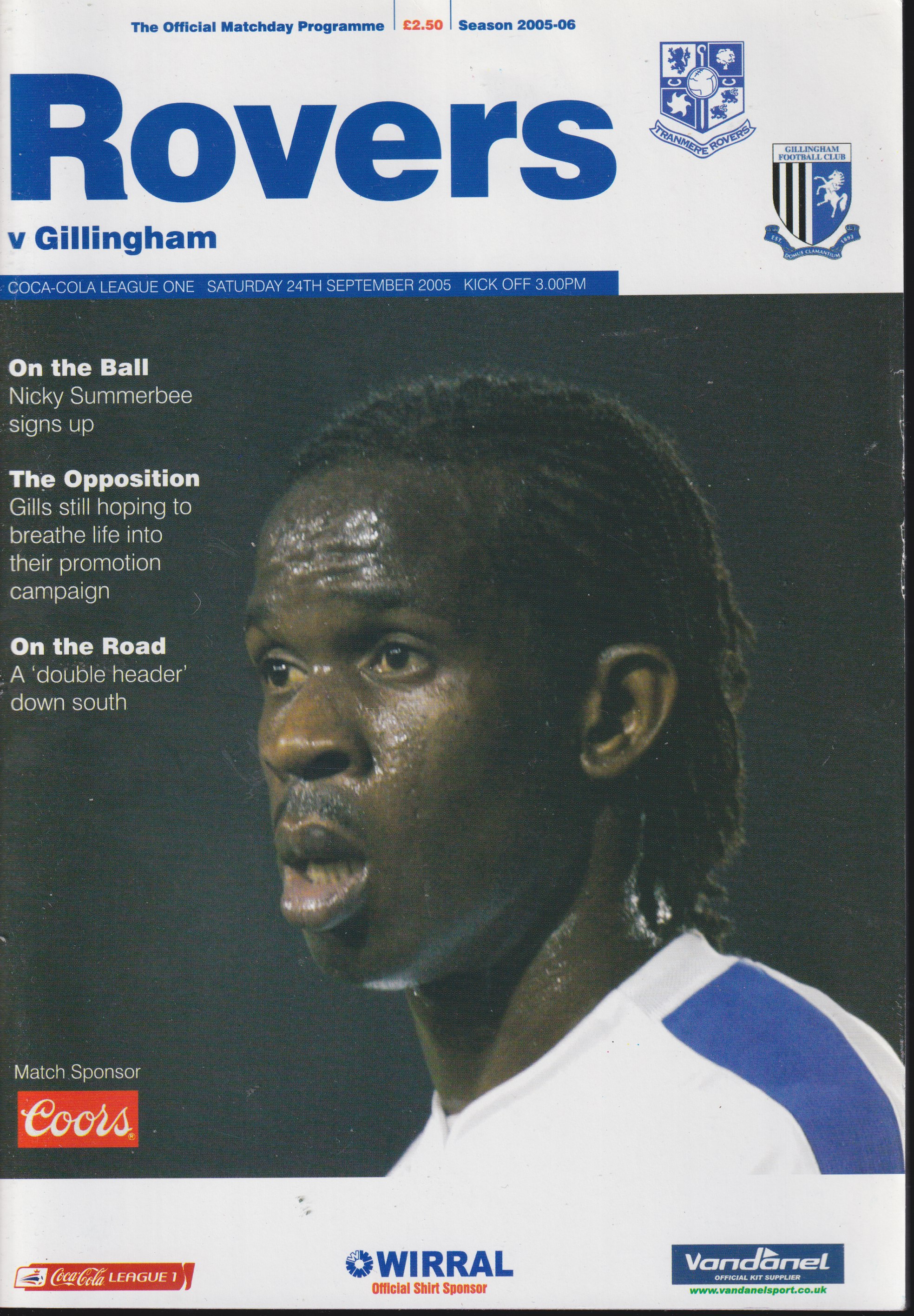 Match Programme for 24/09/2005