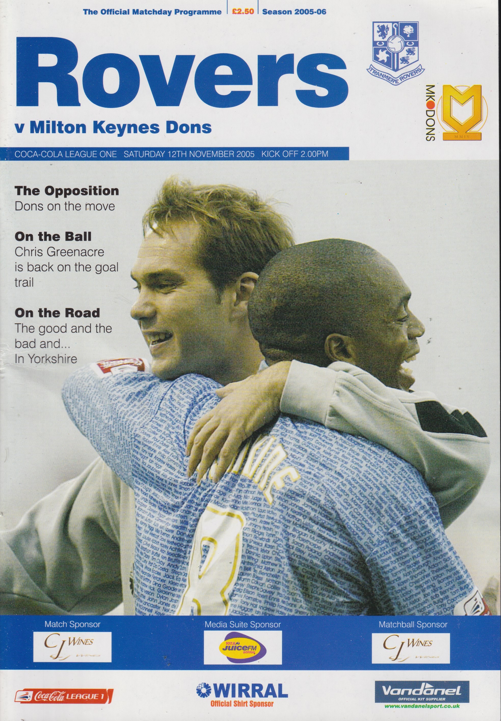 Match Programme for 12/11/2005