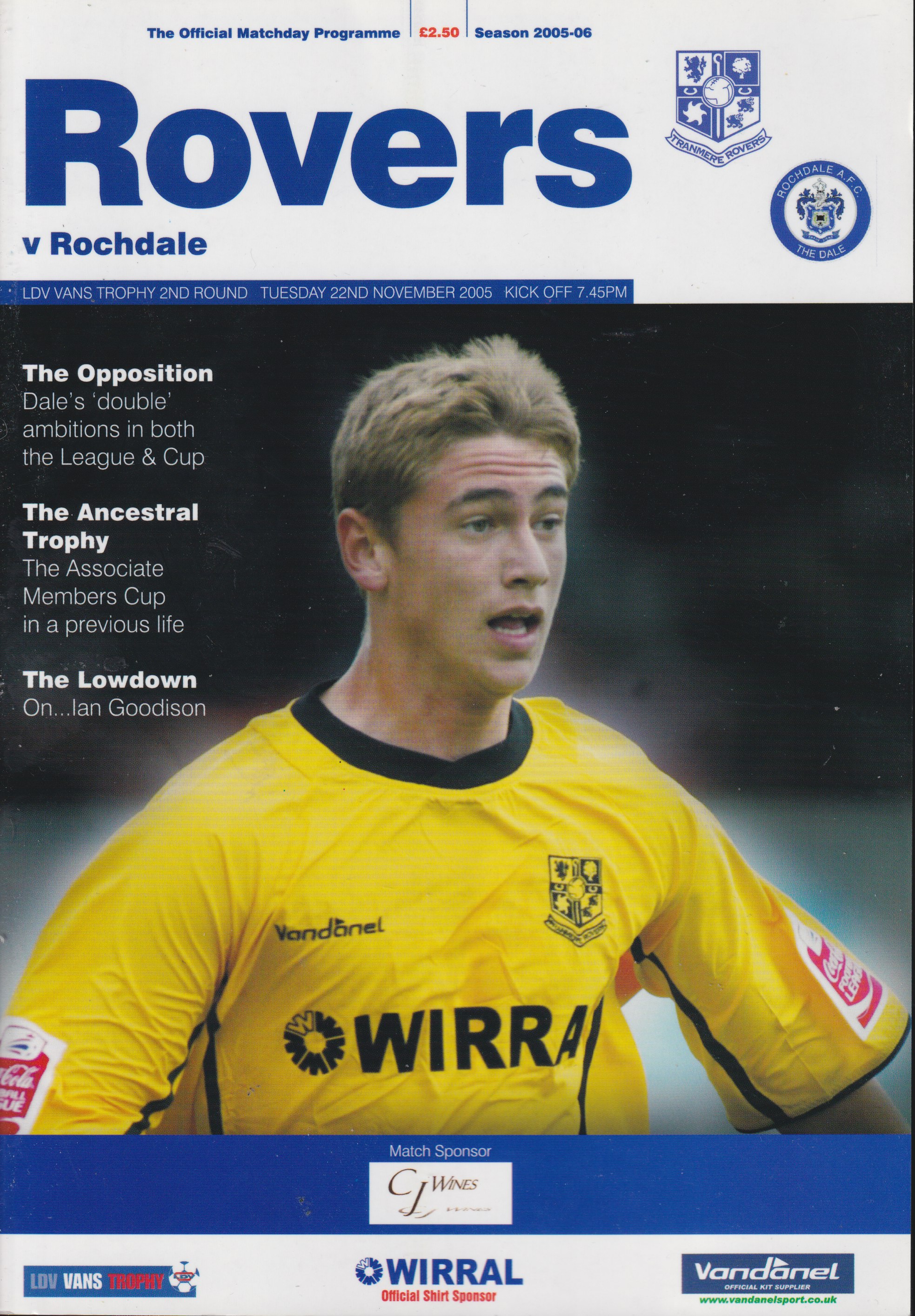 Match Programme for 22/11/2005