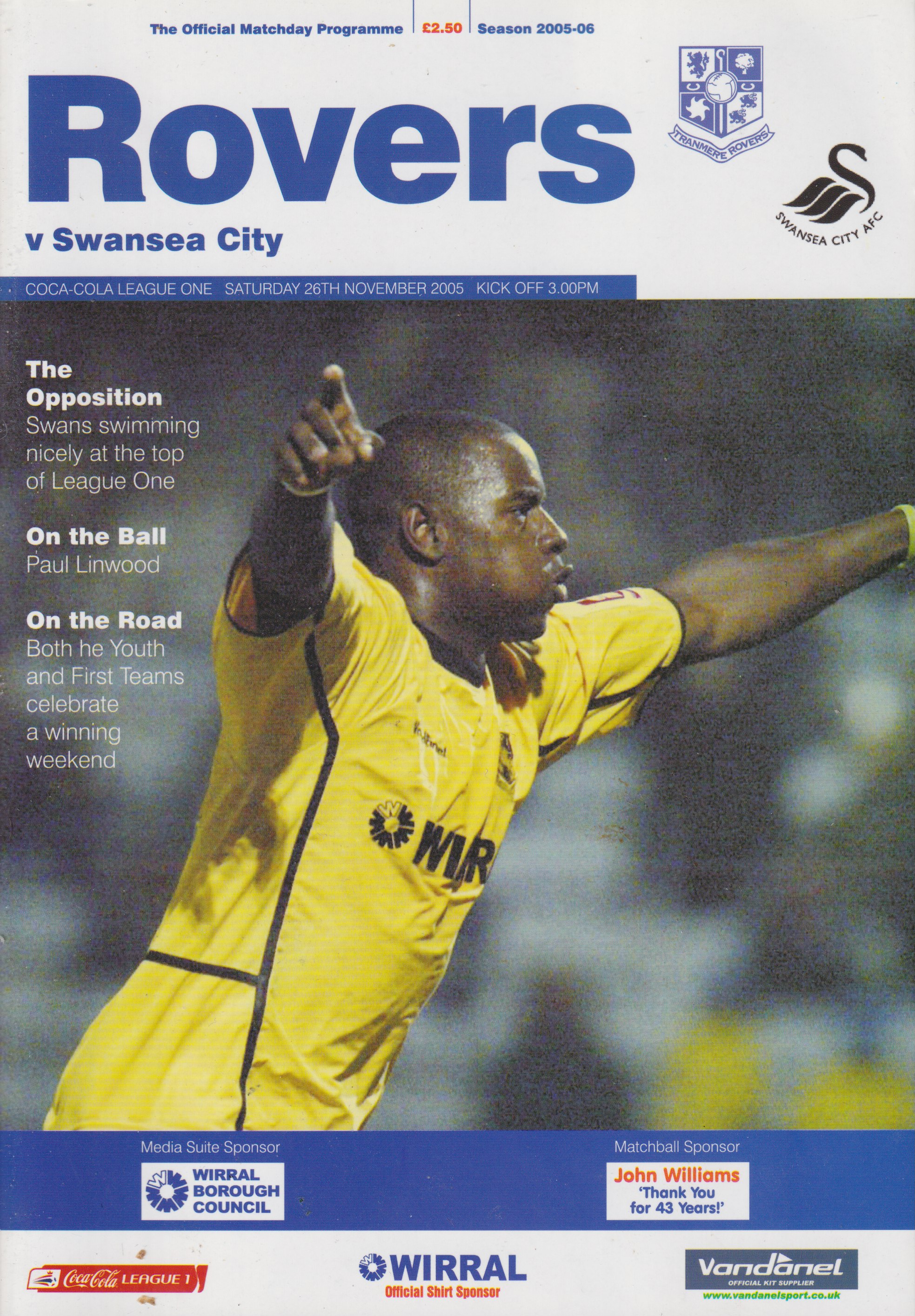 Match Programme for 26/11/2005