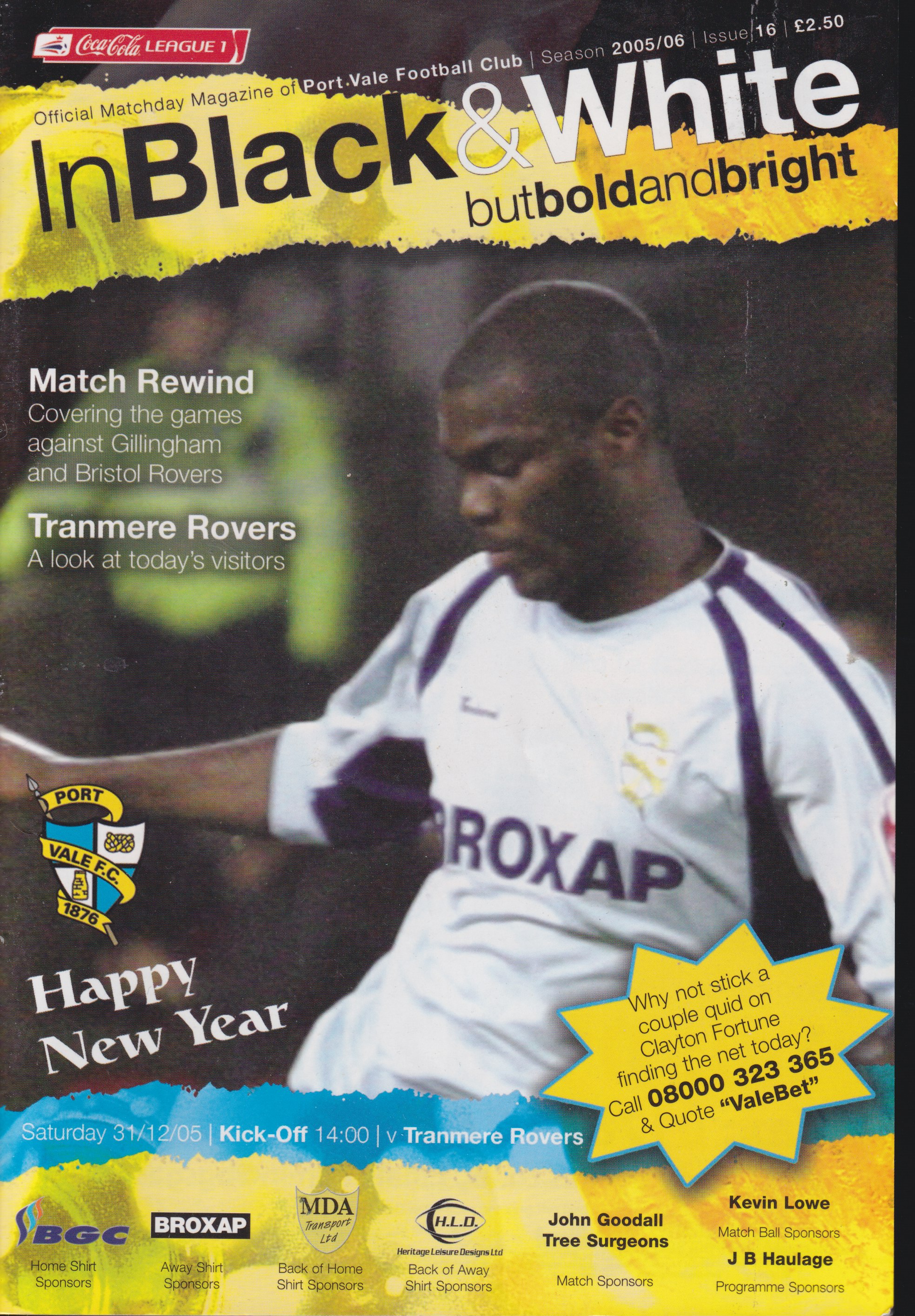 Match Programme for 31/12/2005