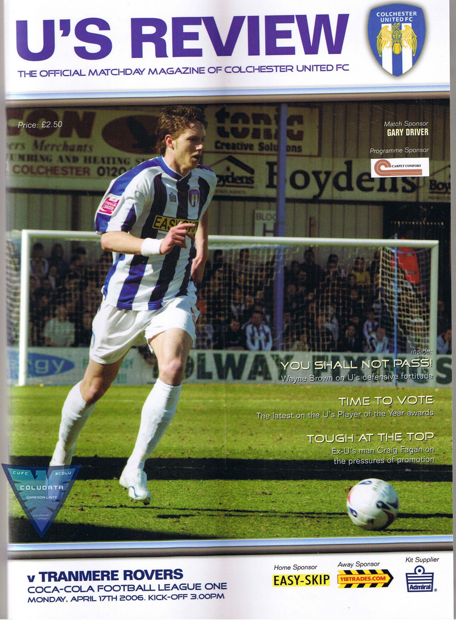 Match Programme for 17/04/2006