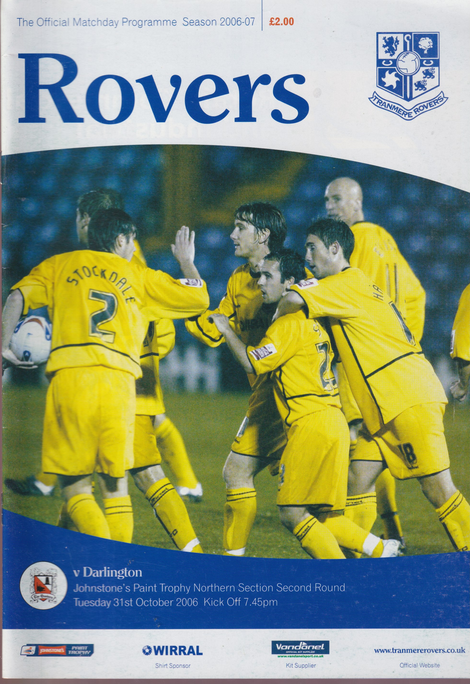 Match Programme for 31/10/2006