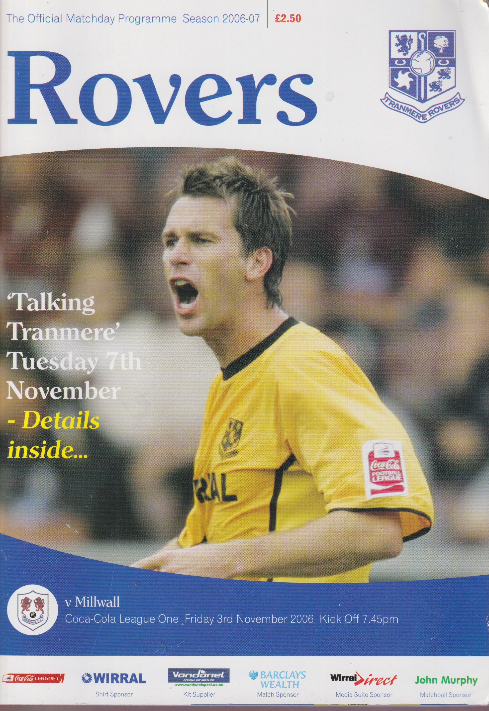 Match Programme for 03/11/2006