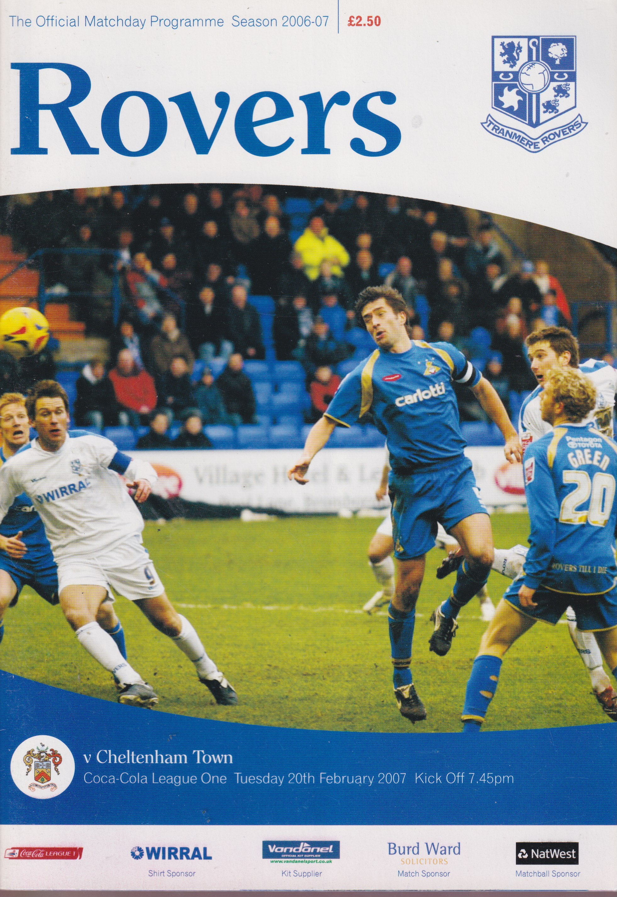 Match Programme for 20/02/2007