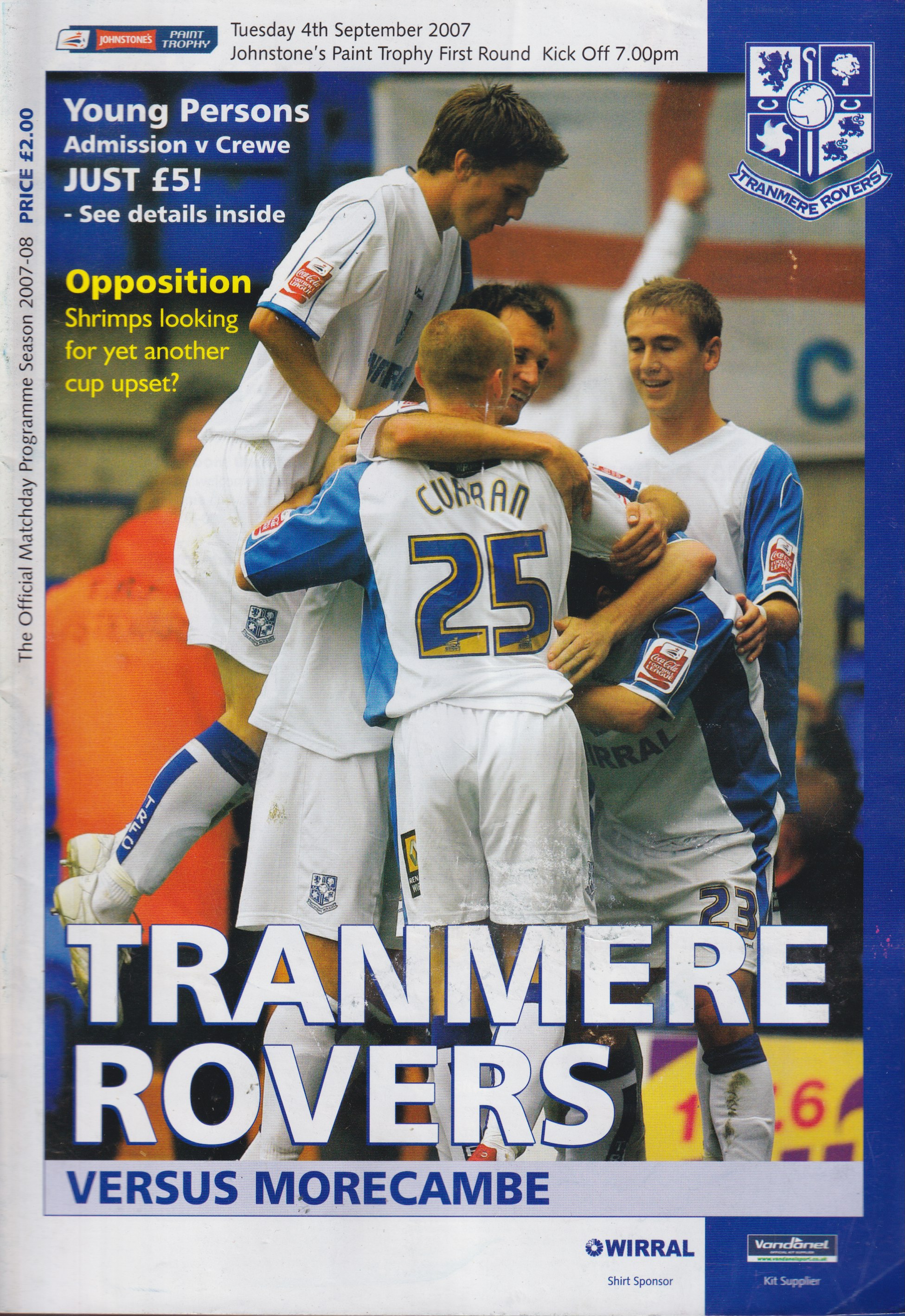 Match Programme for 04/09/2007