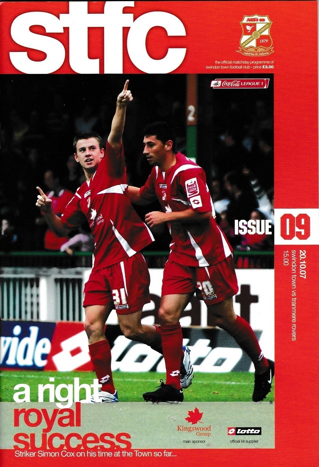 Match Programme for 20/10/2007