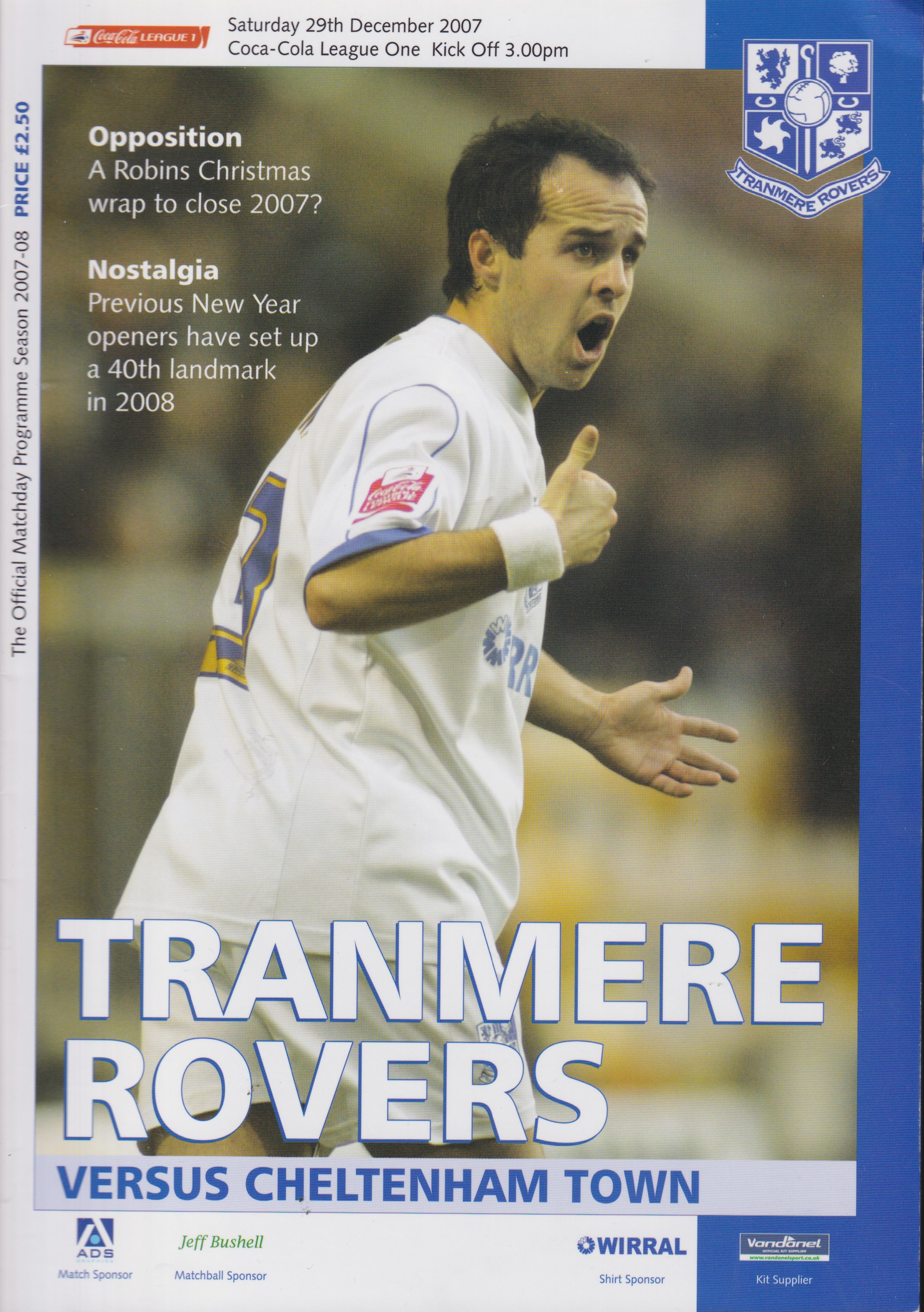 Match Programme for 29/12/2007
