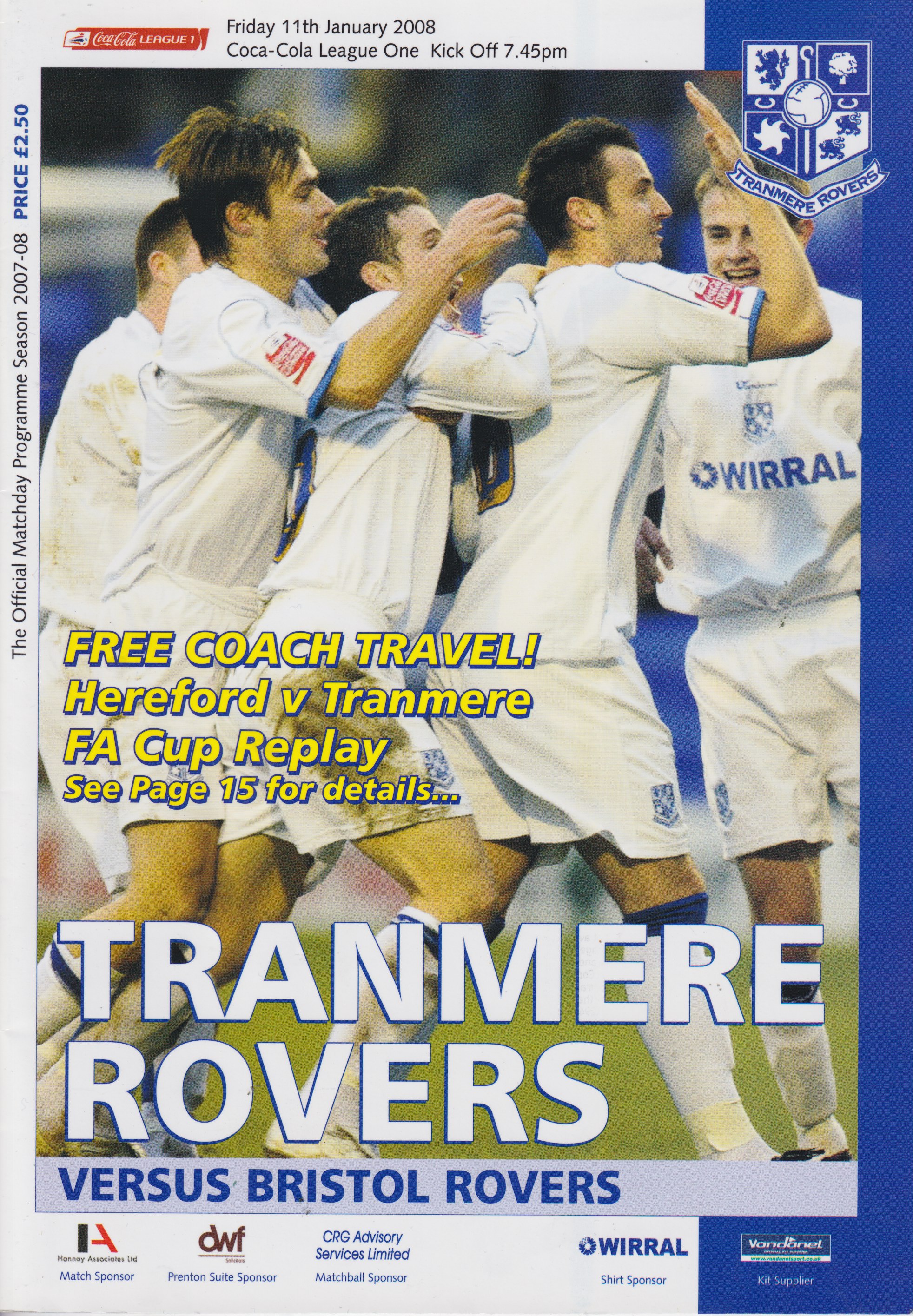 Match Programme for 11/01/2008