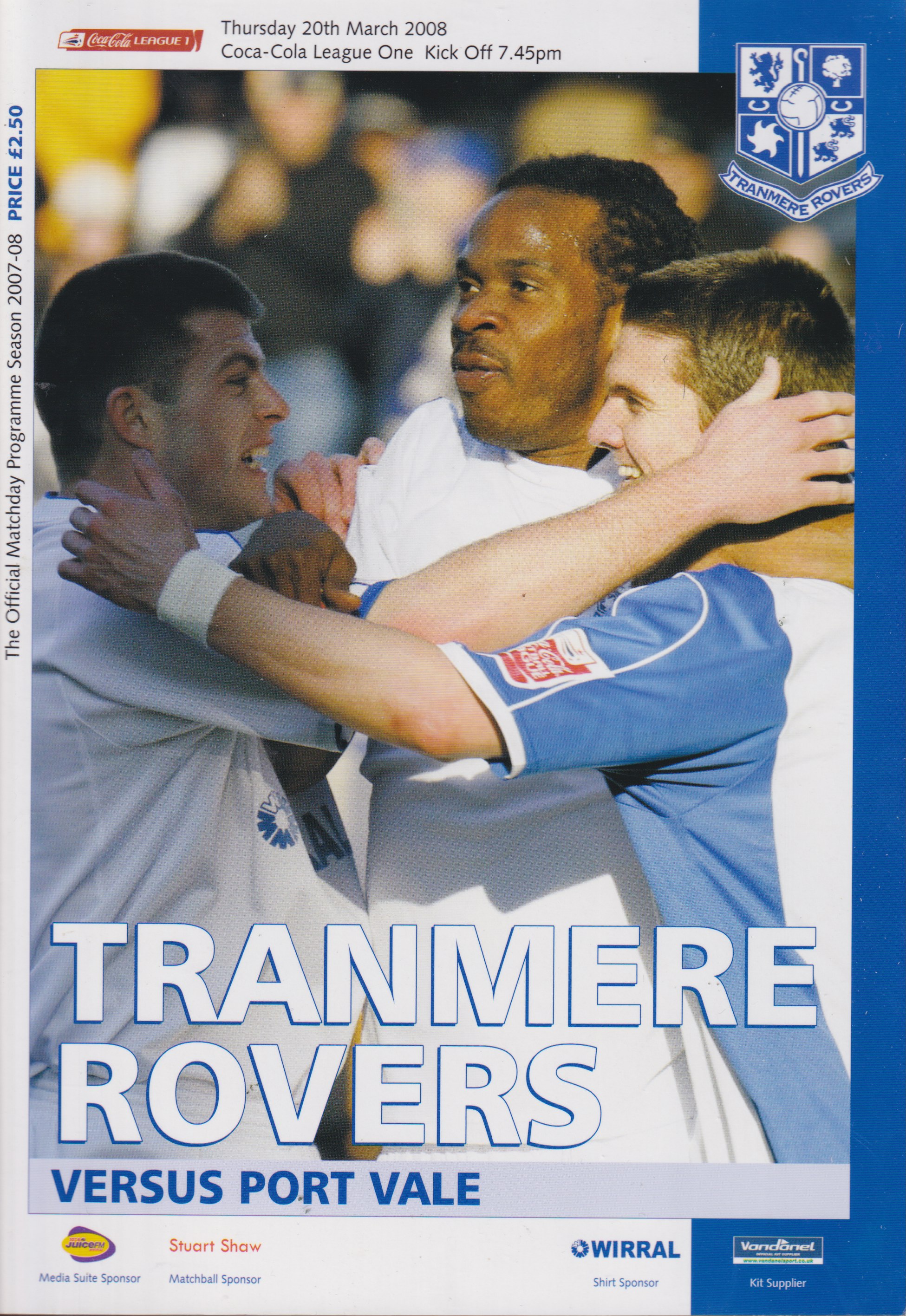 Match Programme for 20/03/2008