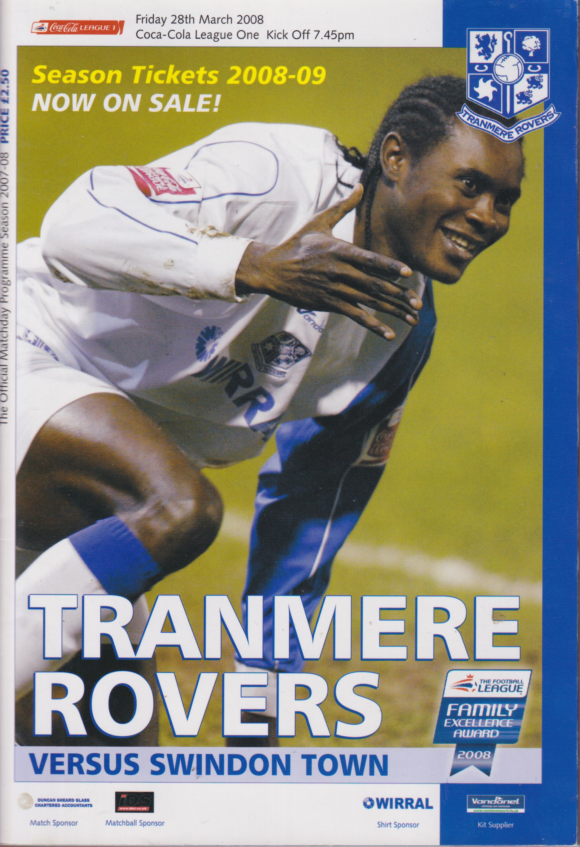 Match Programme for 28/03/2008
