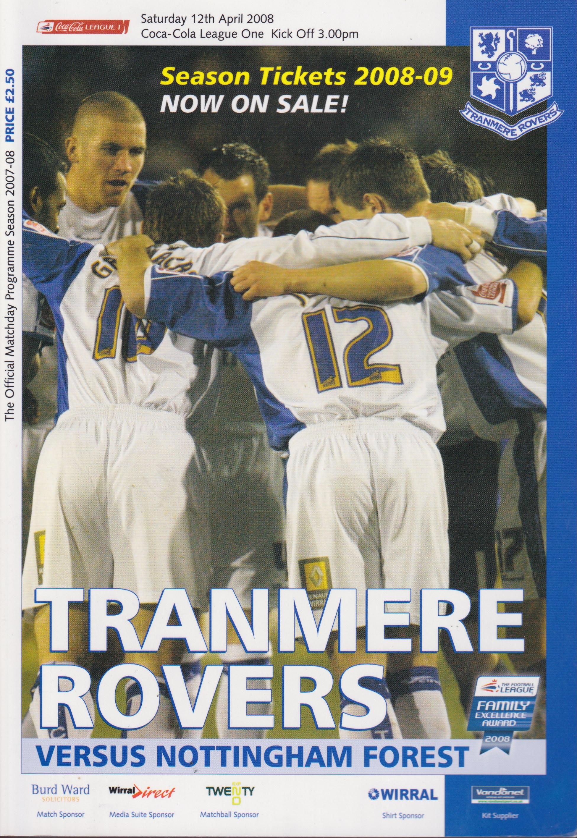 Match Programme for 12/04/2008