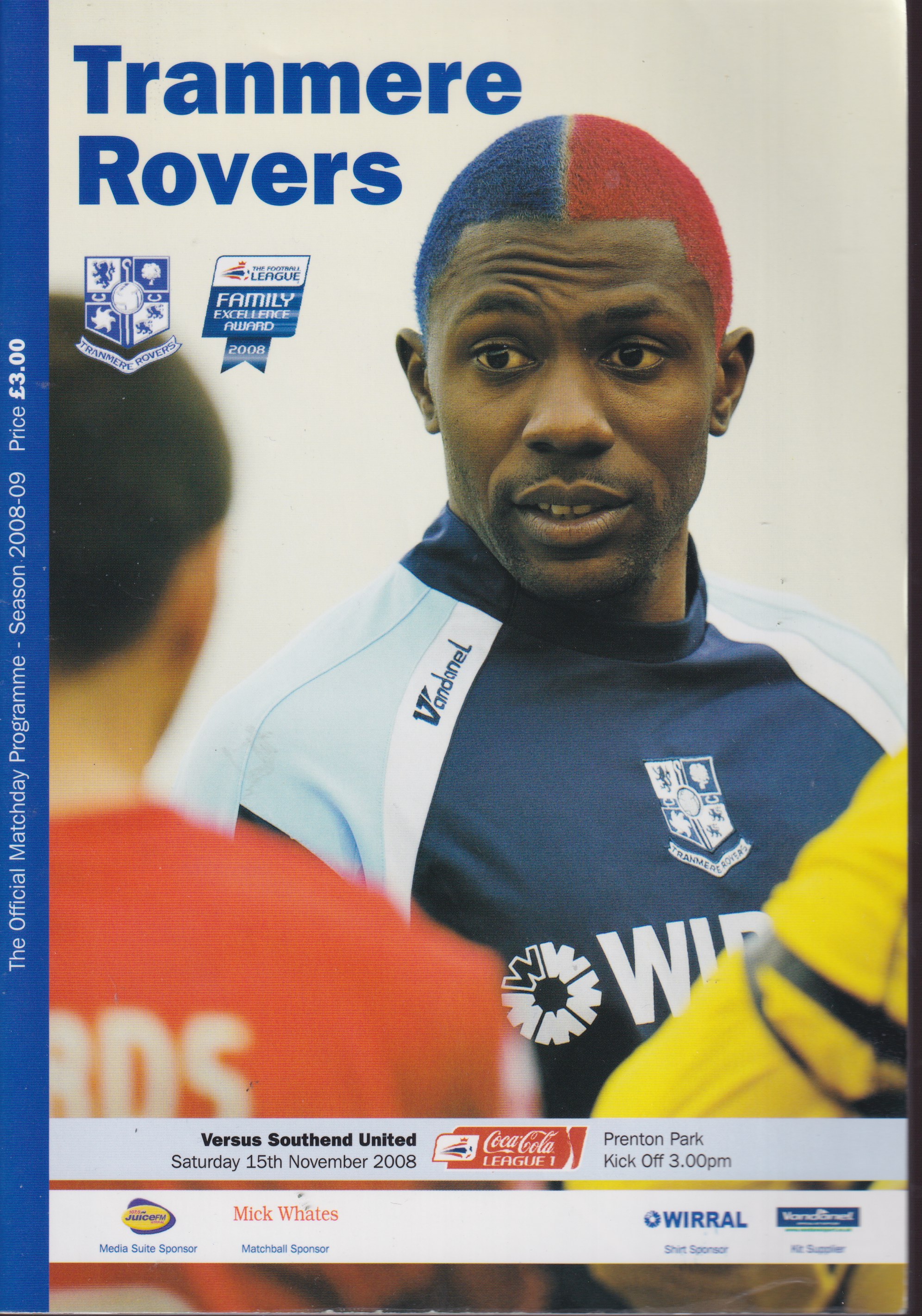 Match Programme for 15/11/2008