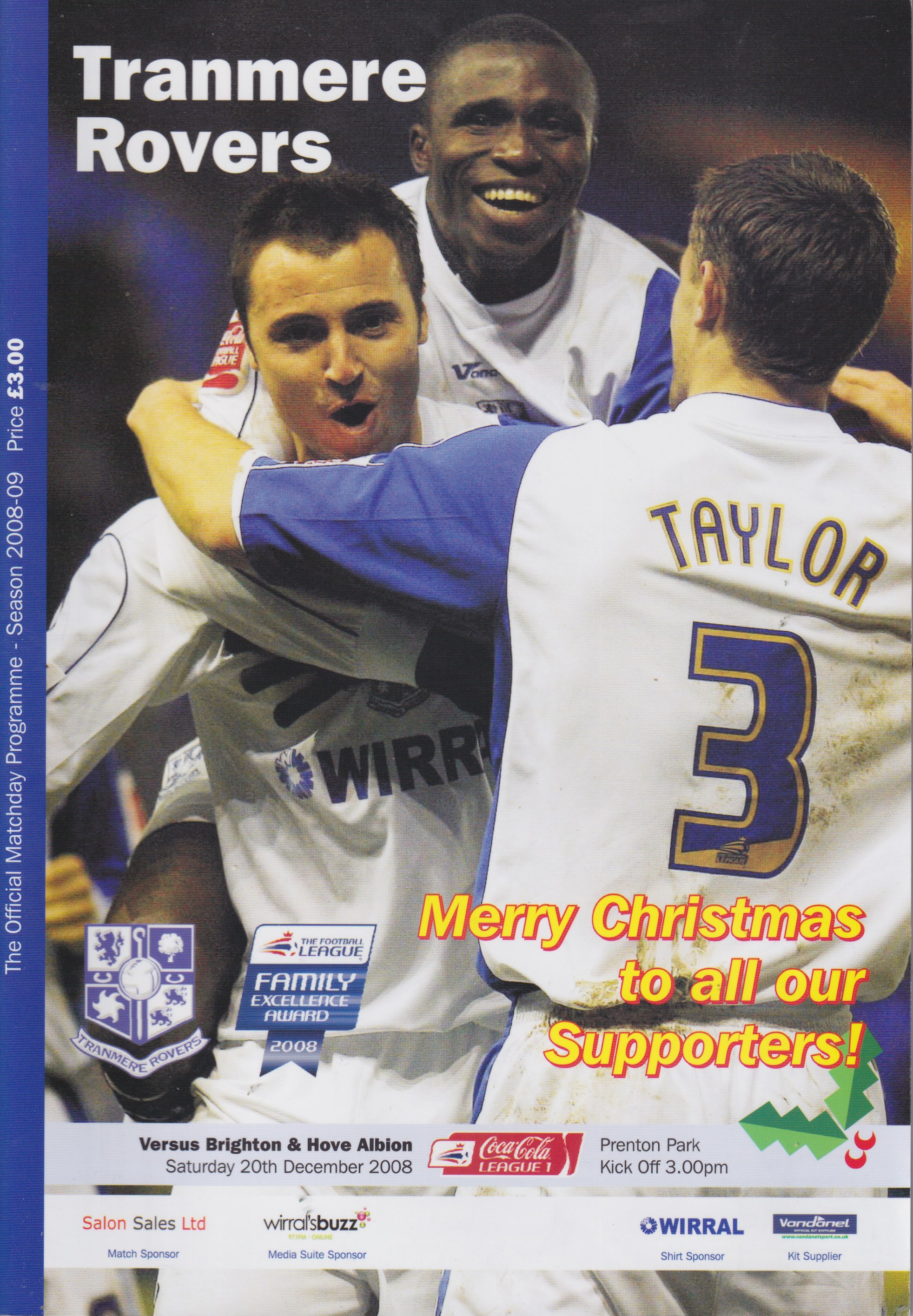 Match Programme for 20/12/2008