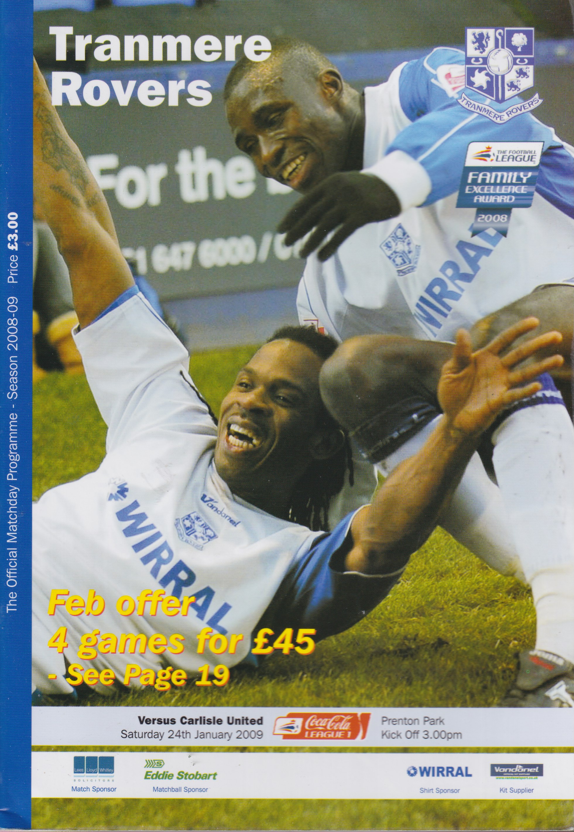 Match Programme for 24/01/2009