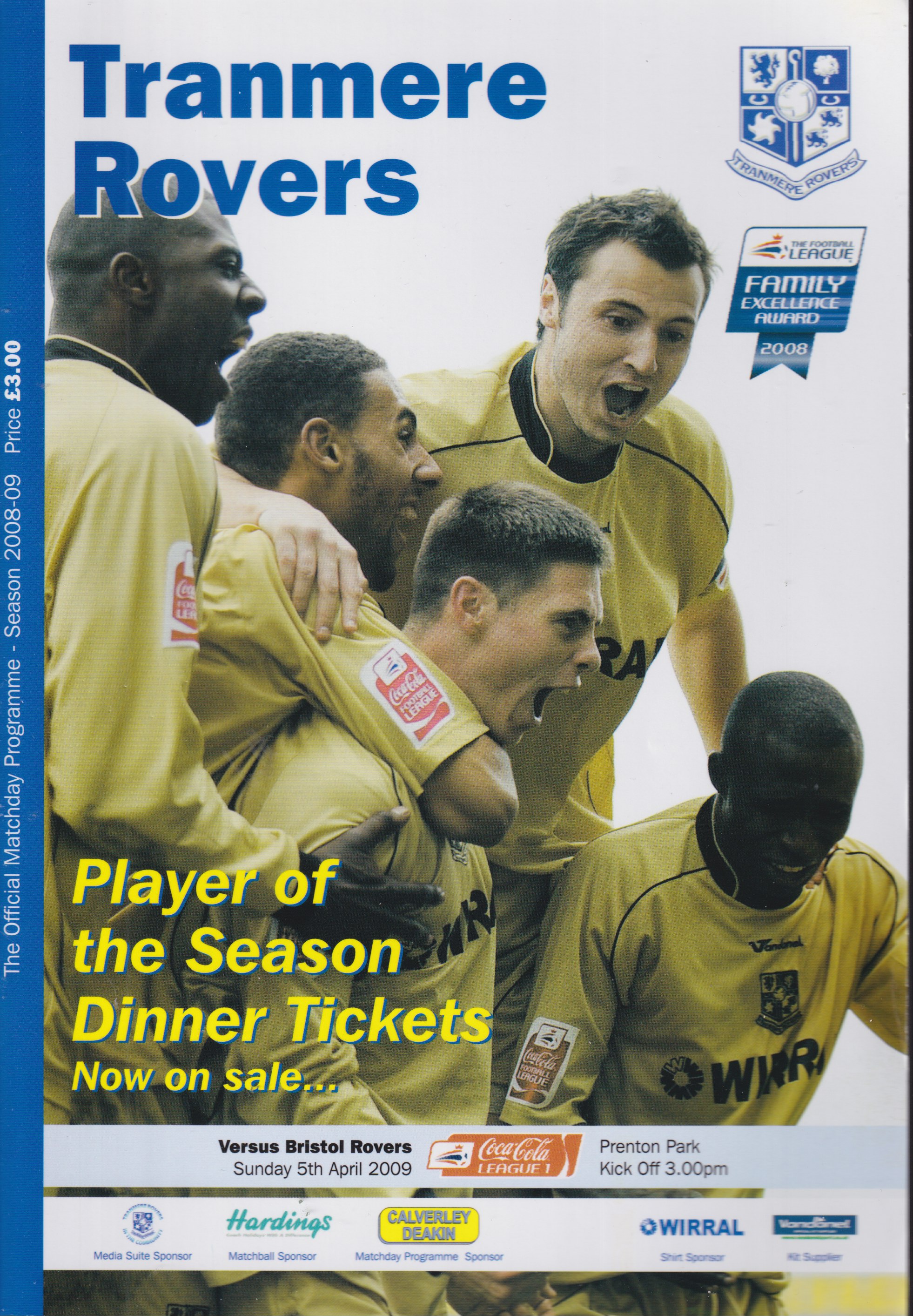 Match Programme for 05/04/2009
