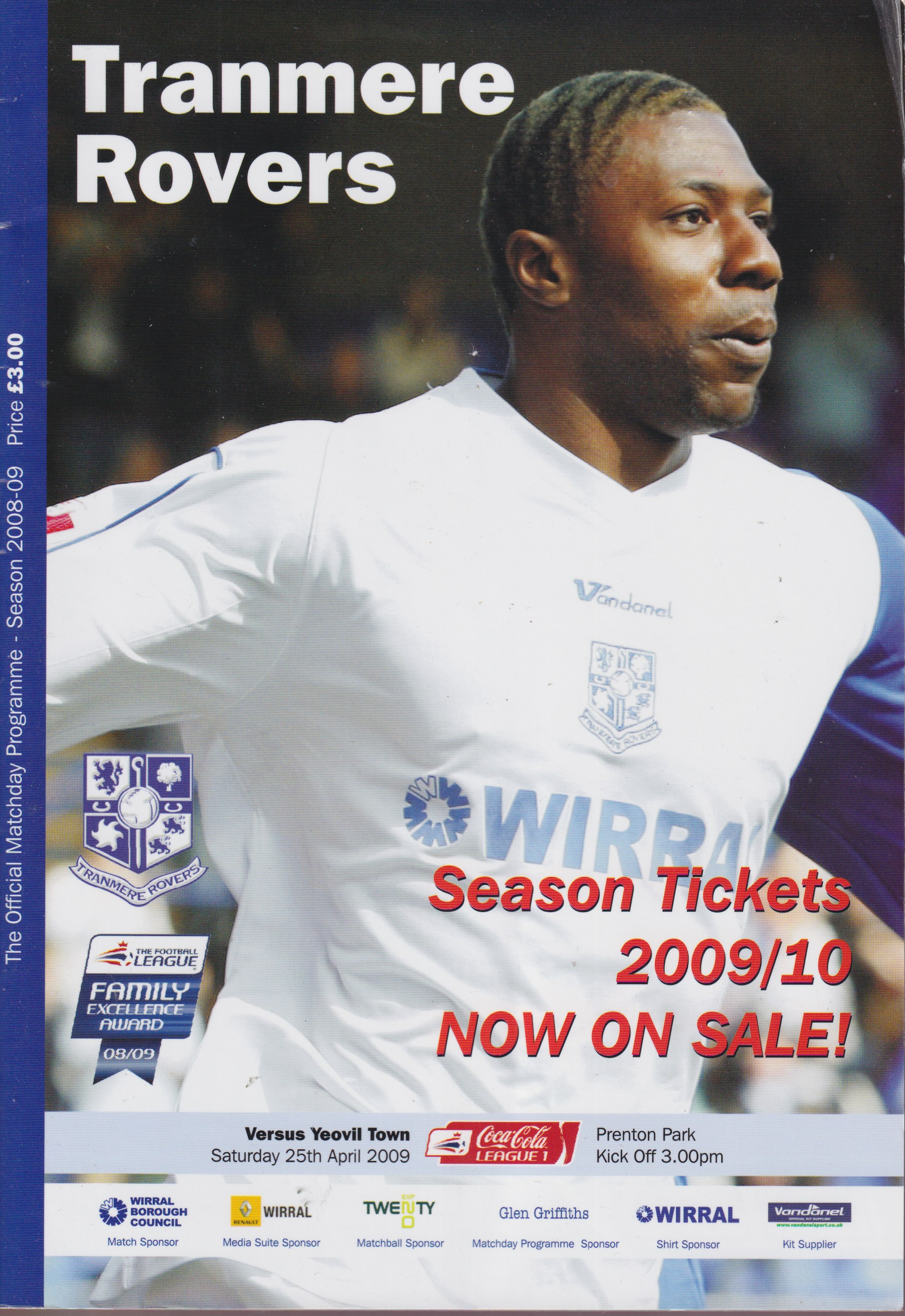 Match Programme for 25/04/2009