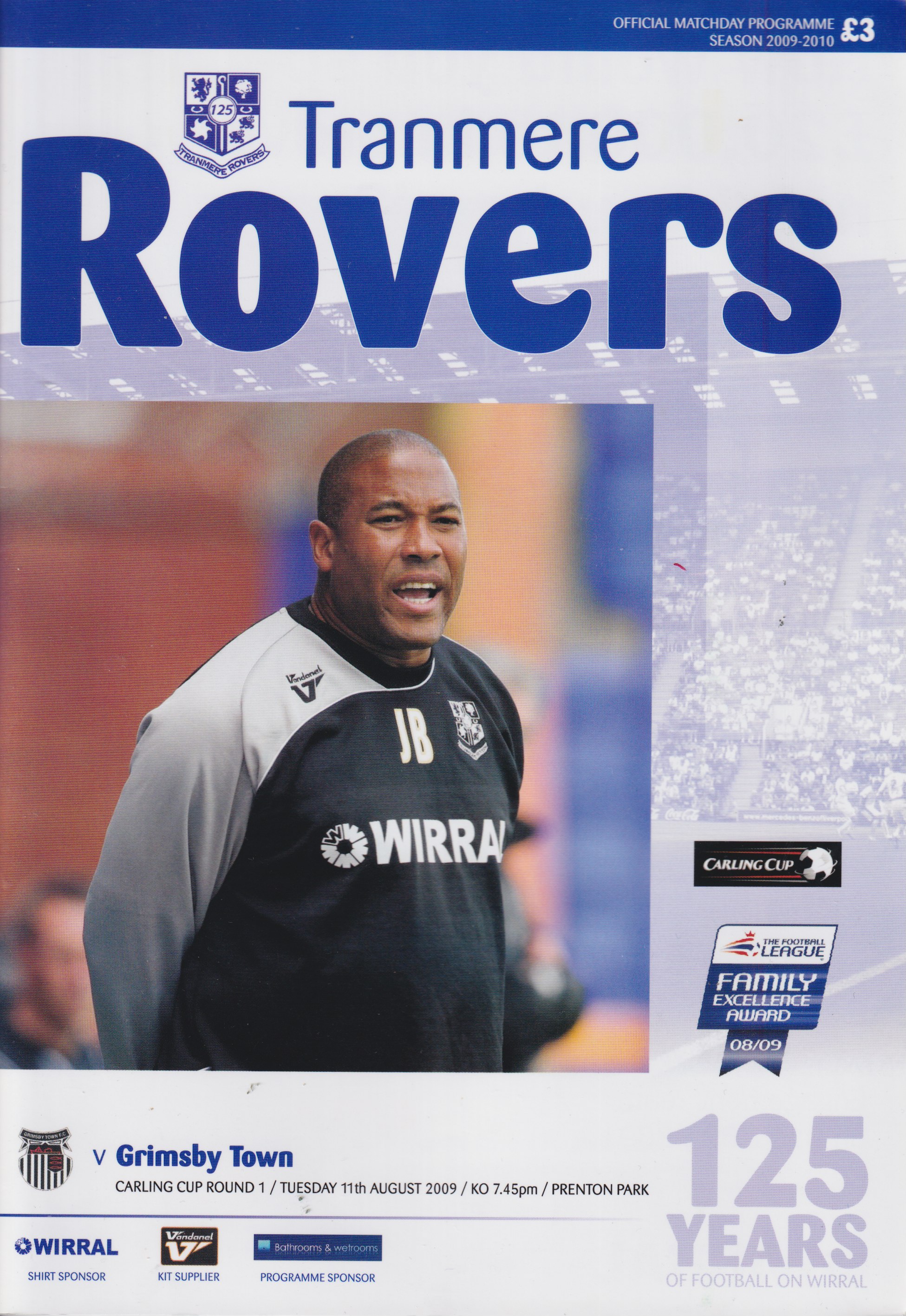 Match Programme for 11/08/2009
