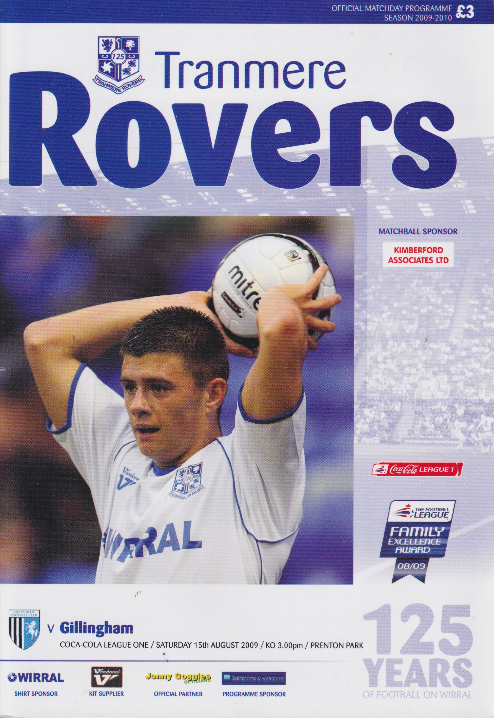Match Programme for 15/08/2009