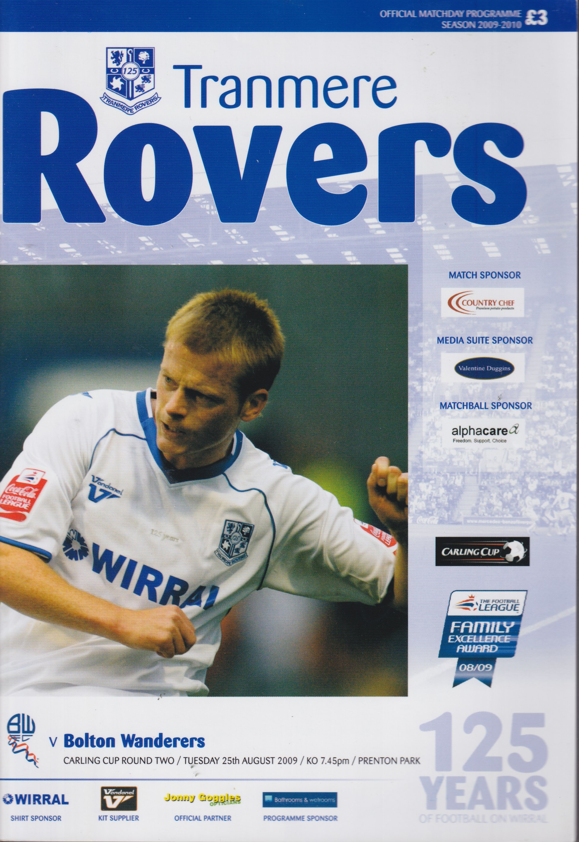 Match Programme for 25/08/2009