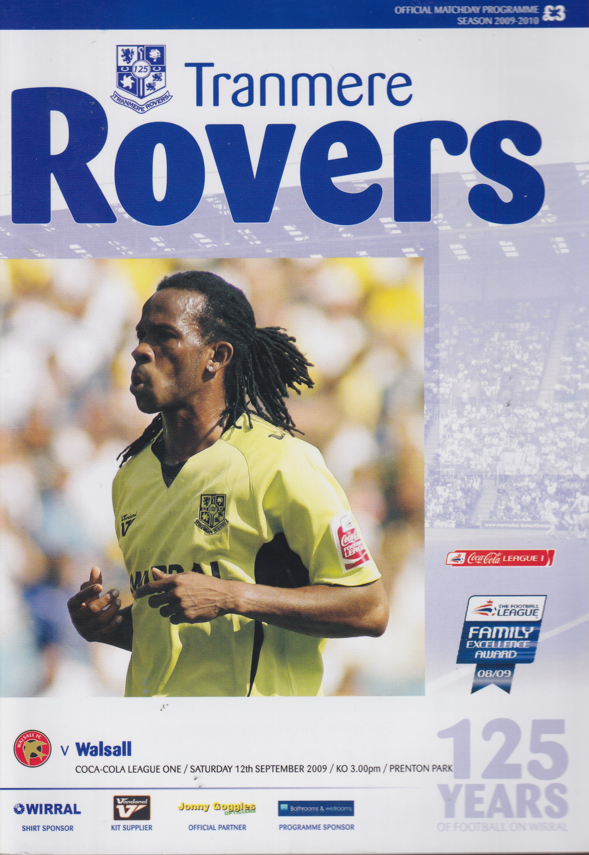 Match Programme for 12/09/2009