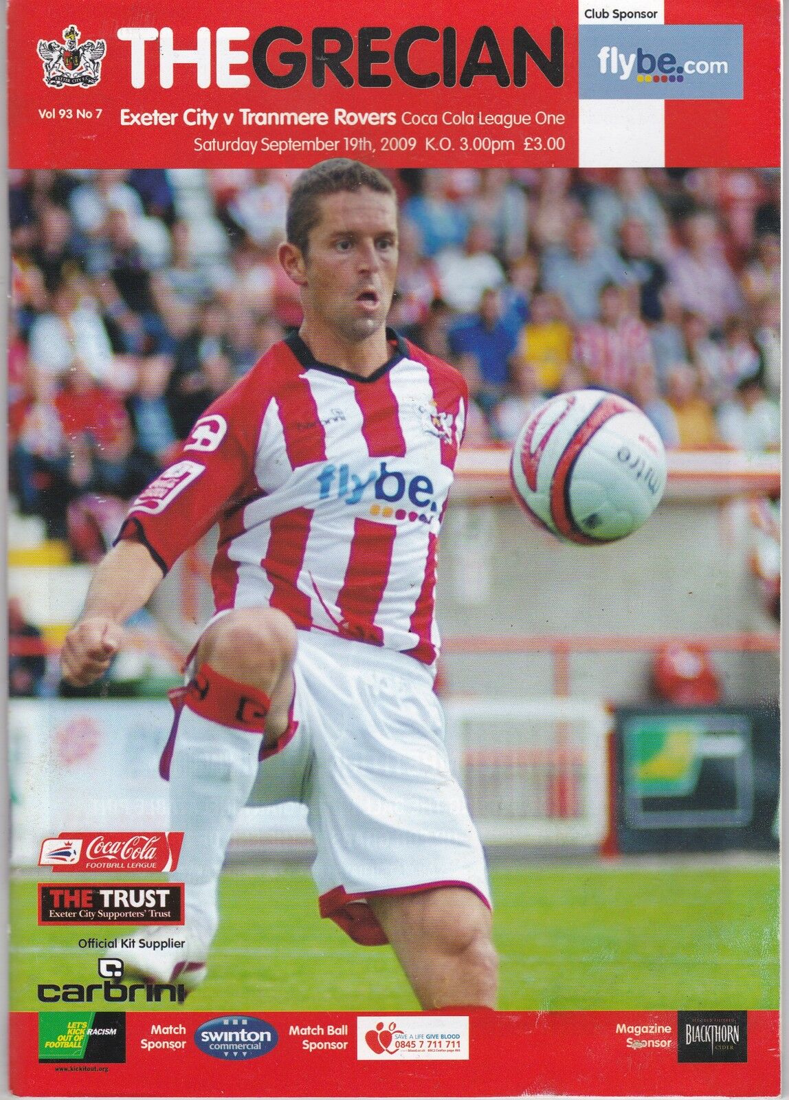 Match Programme for 19/09/2009