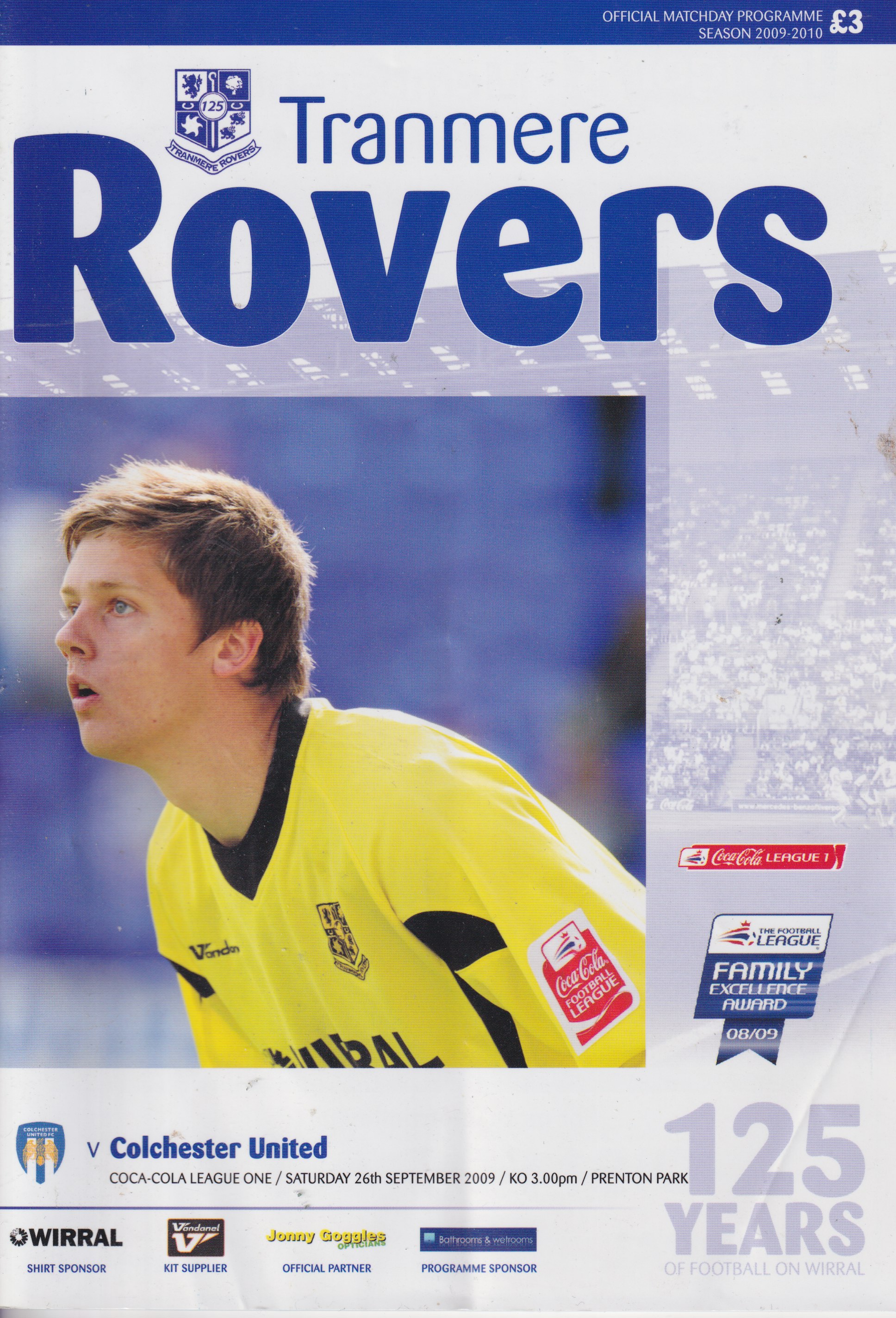Match Programme for 26/09/2009